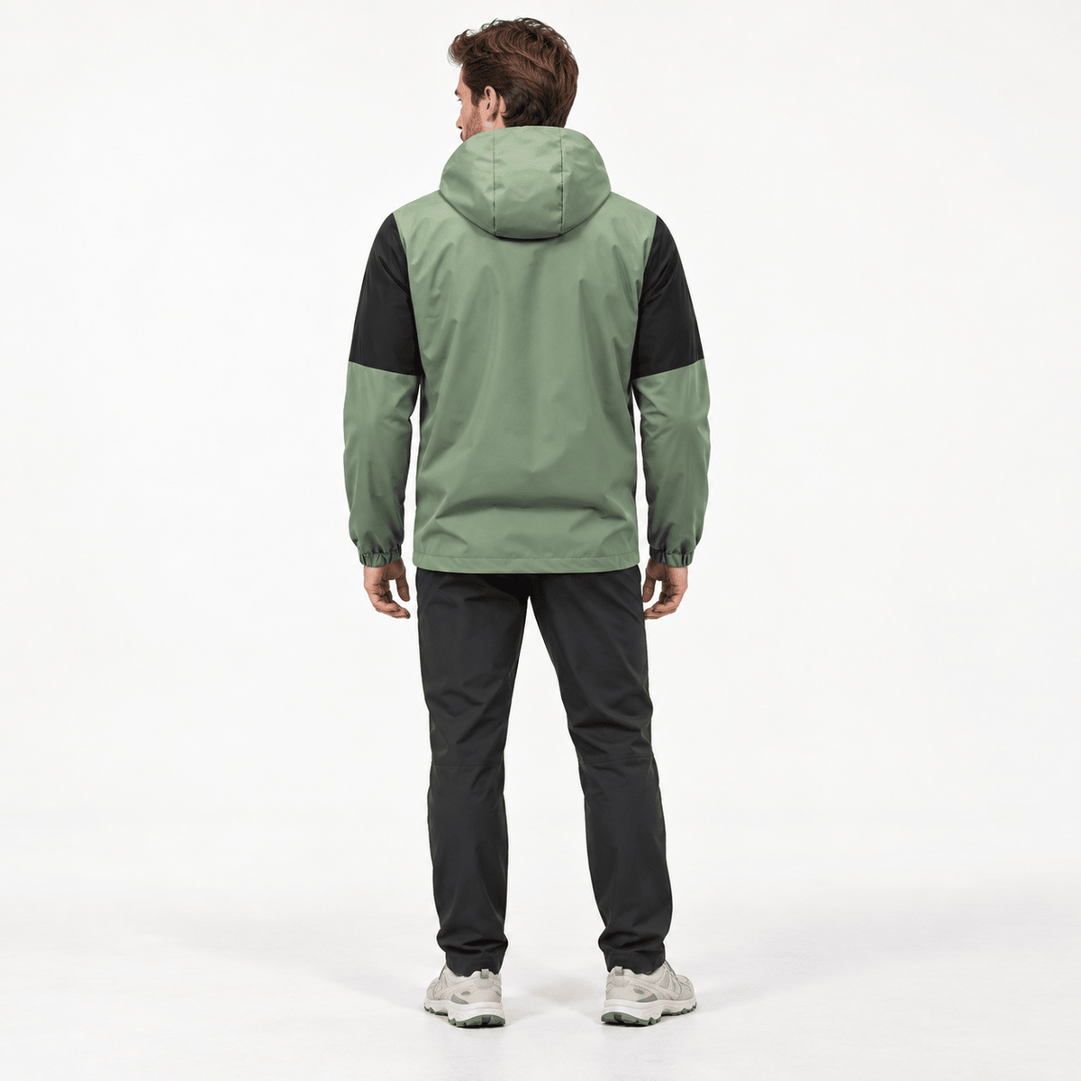 Jonas - Men's Hooded Colorblock Windbreaker Jacket with Zip Pockets - Sport Jackets - Green - Parker&Brooks