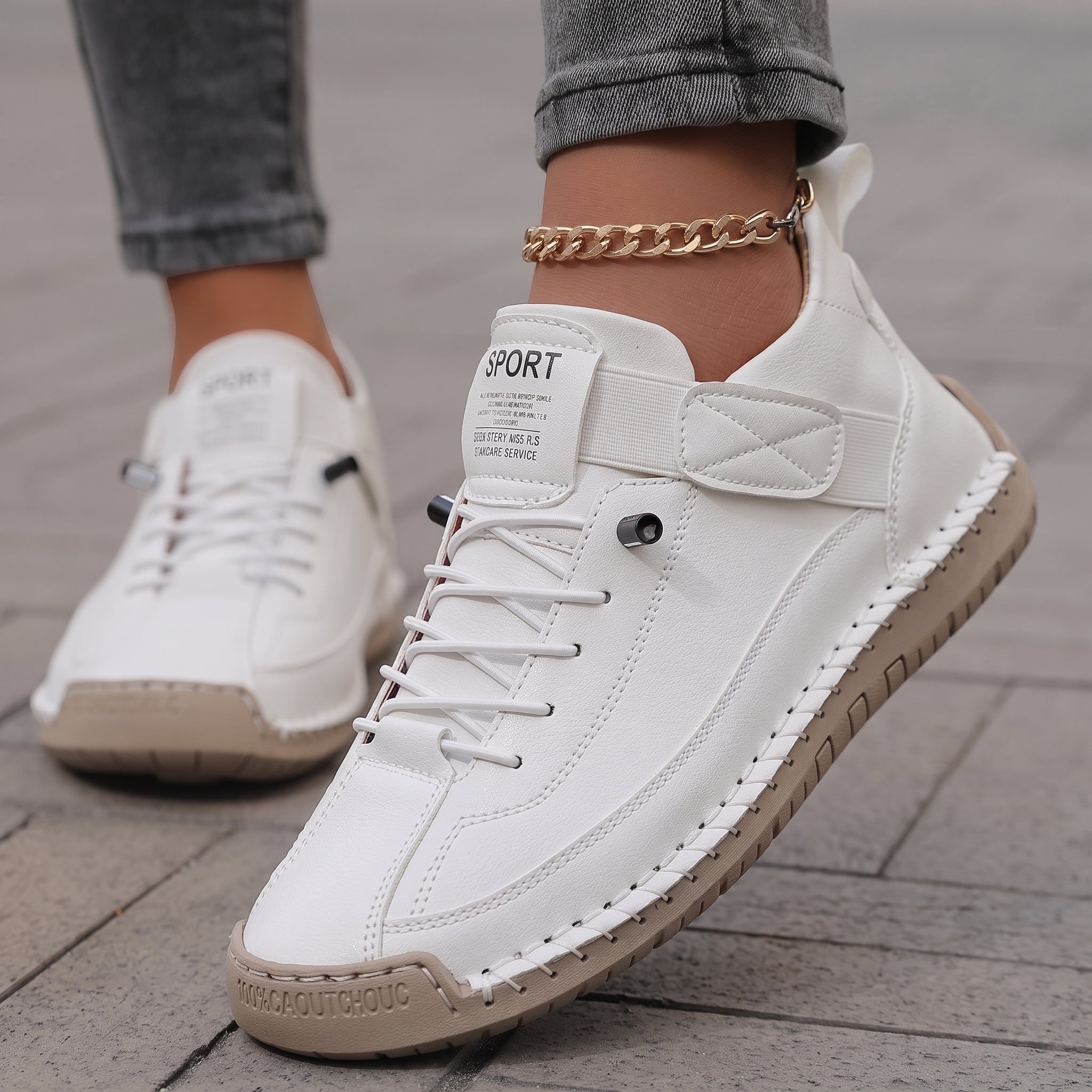 Jonas - Women's Summer Orthopadic Low-Top Trainers - Sneakers - White - Parker&Brooks