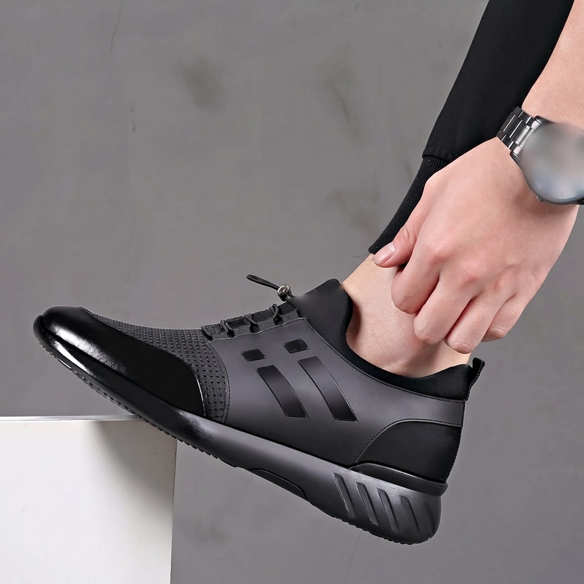 Jordan - Men's Breathable Low-Top Smart Casual Sneaker - Sneakers - Black - Parker&Brooks