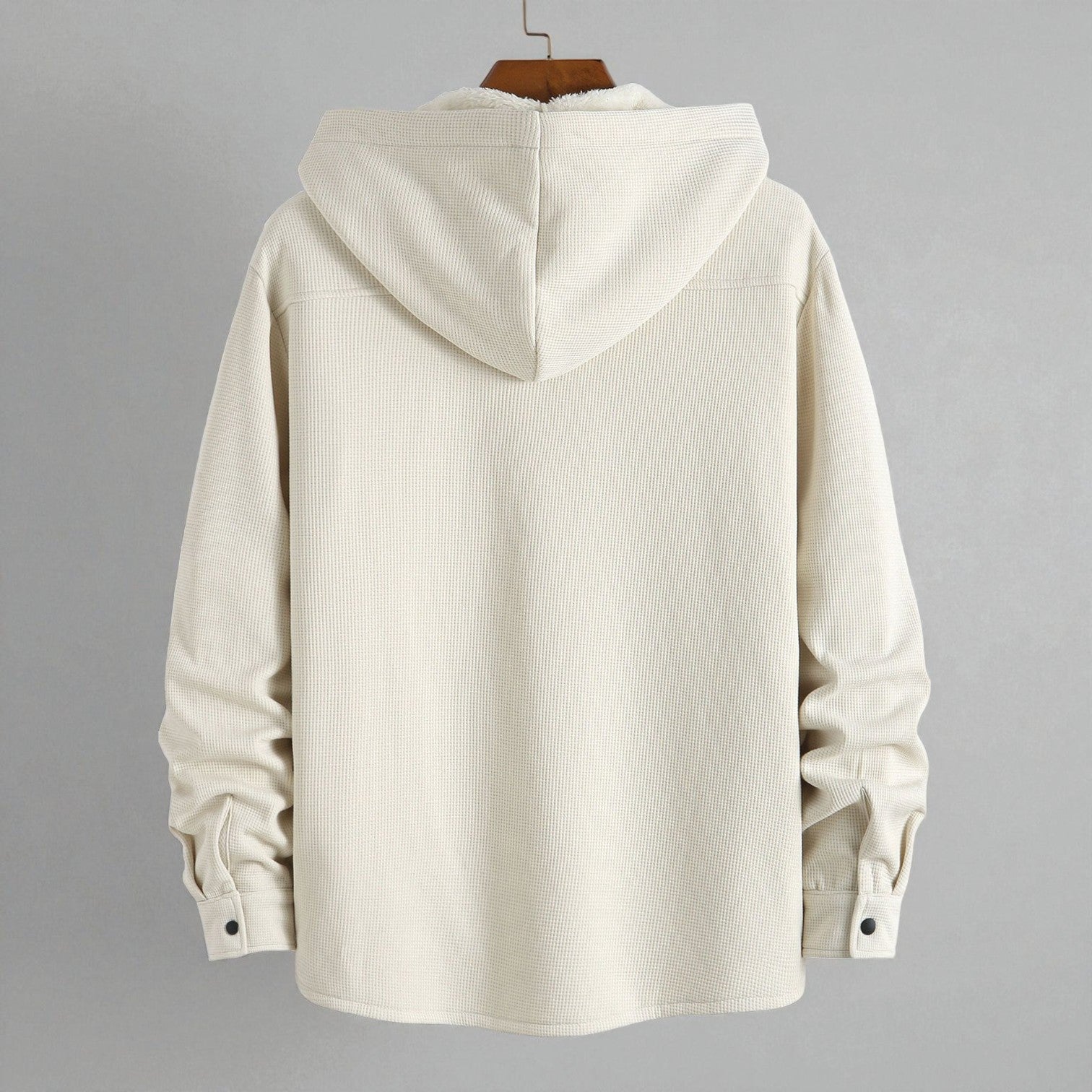 Milo – Men's Hooded Shirt Made of Waffle Fabric with Fleece