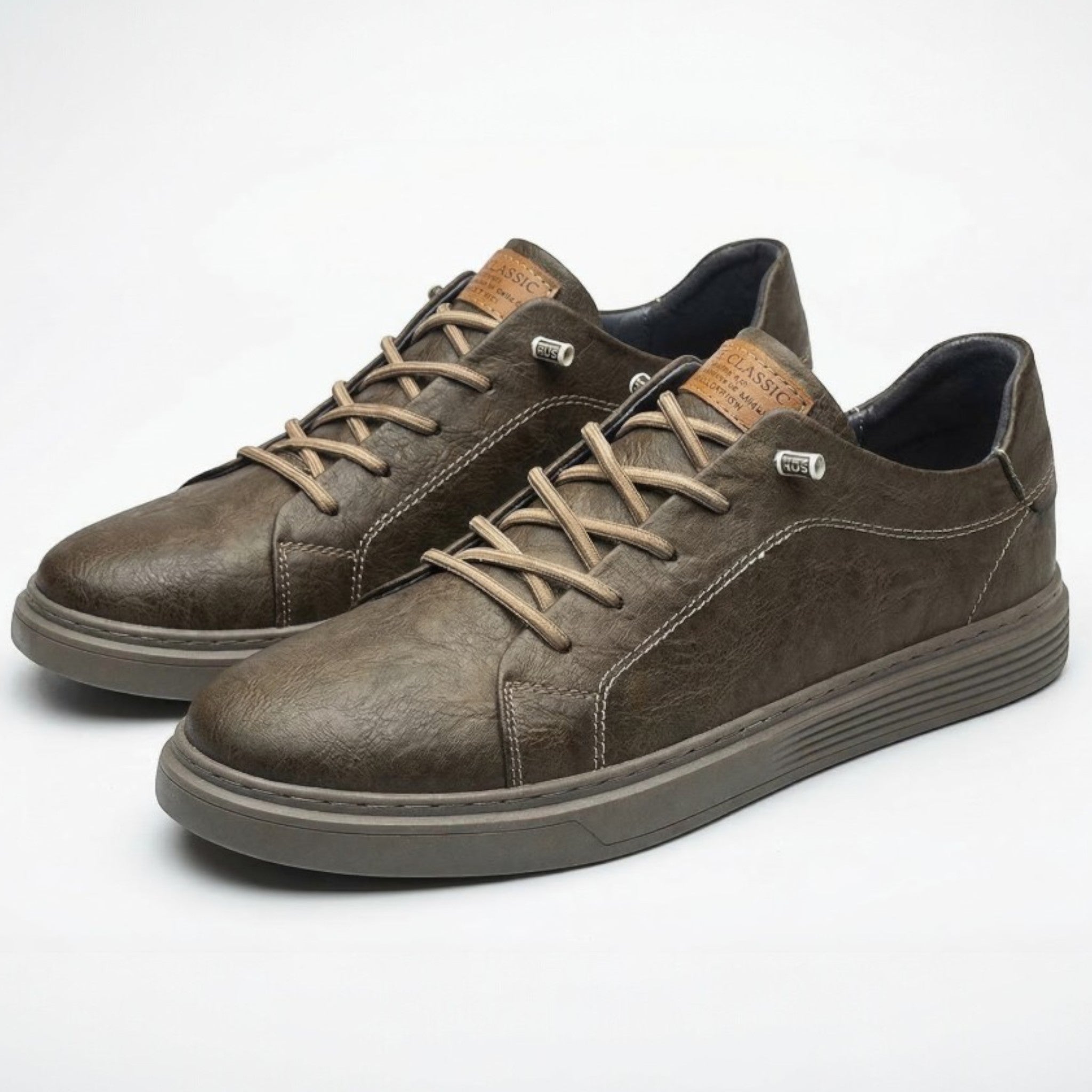 Julian - Men's Comfortable Low - Top Sneaker - Sneakers - Brown - Parker&Brooks