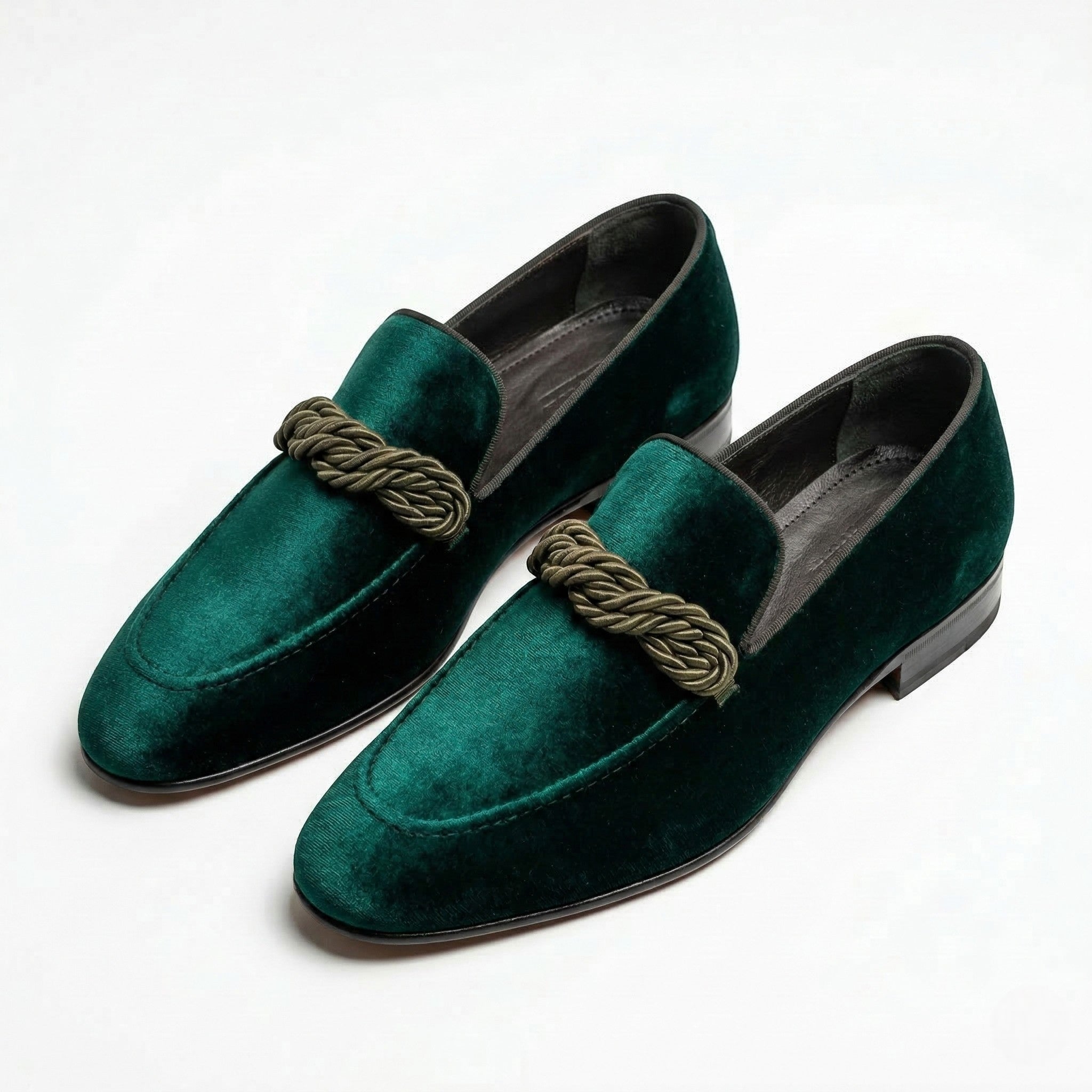 Julian - Men's Soft - Textured Loafers - Shoes - Green - Parker&Brooks
