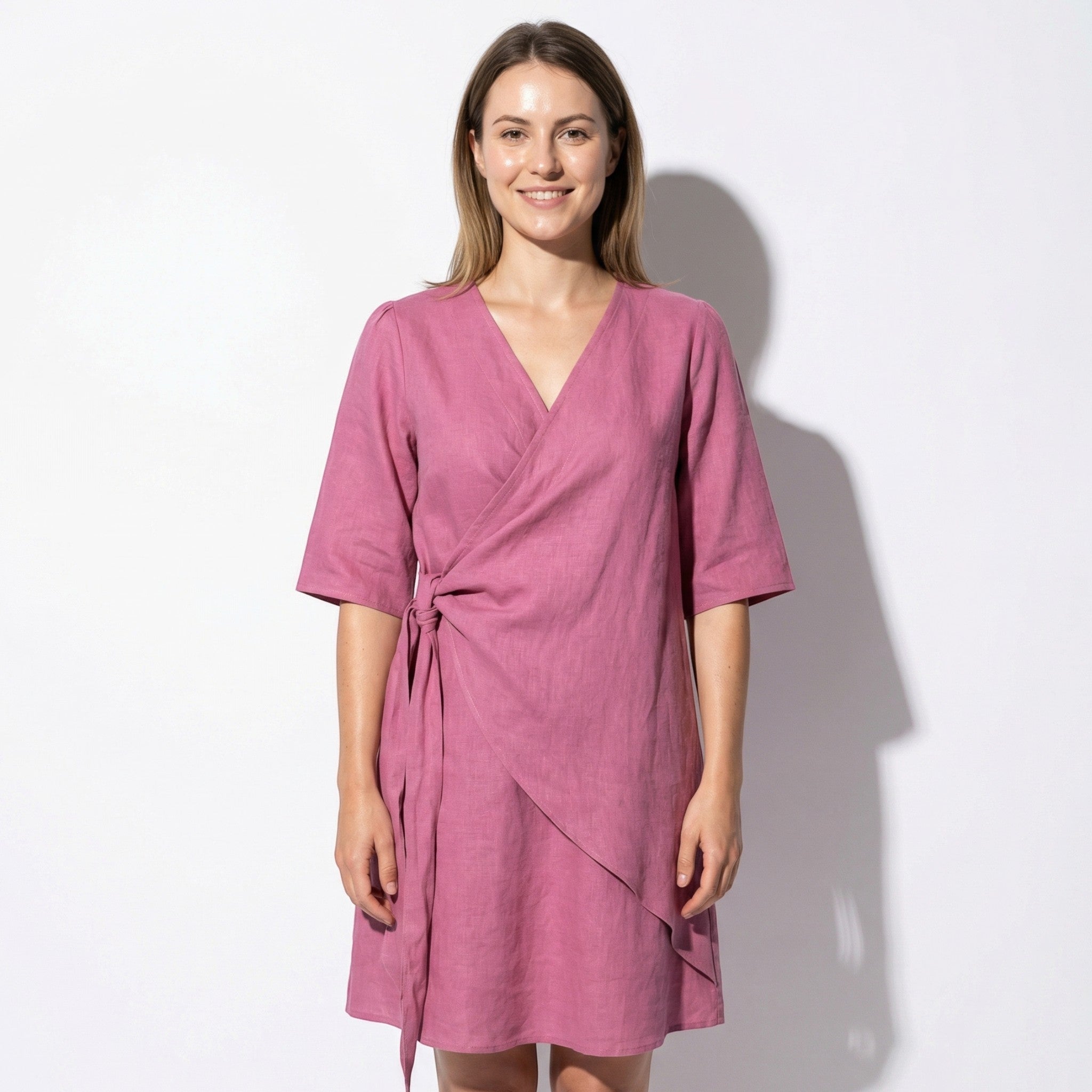 Kate - Women's Asymmetric Summer Mini Dress - Mini Dresses - Pink - Parker&Brooks