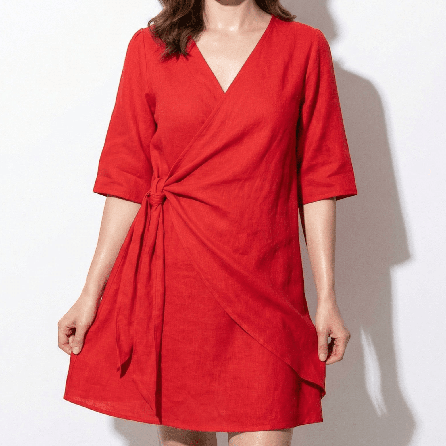 Kate - Women's Asymmetric Summer Mini Dress - Mini Dresses - Red - Parker&Brooks