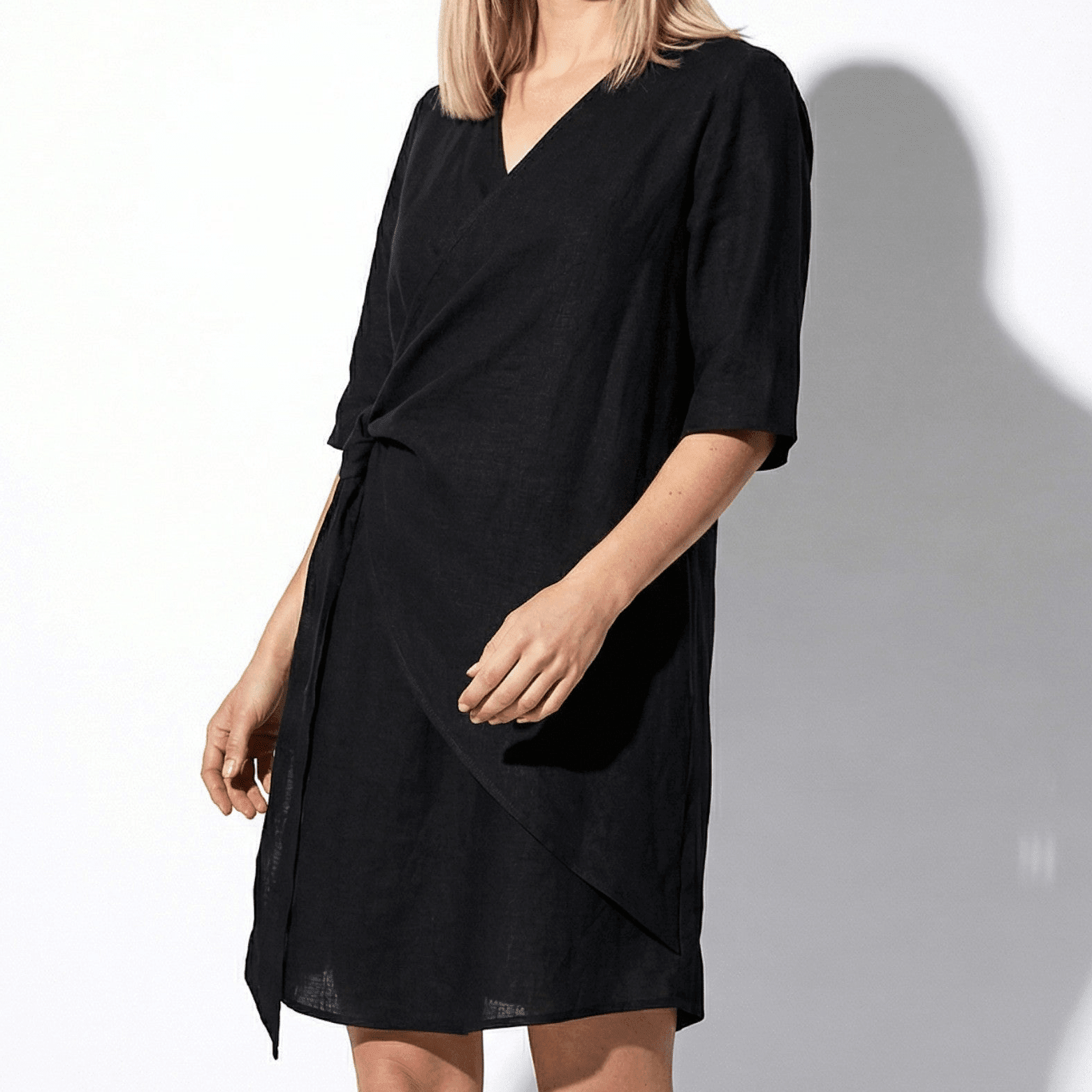 Kate - Women's Asymmetric Summer Mini Dress - Mini Dresses - Black - Parker&Brooks