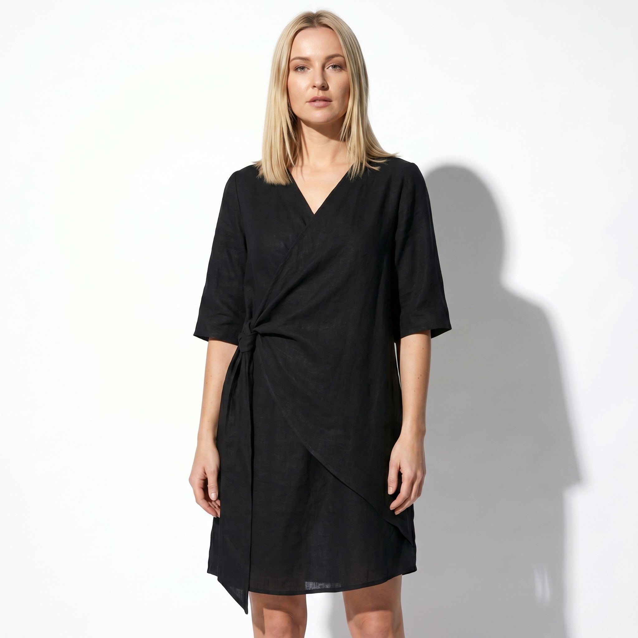 Kate - Women's Asymmetric Summer Mini Dress - Mini Dresses - Black - Parker&Brooks