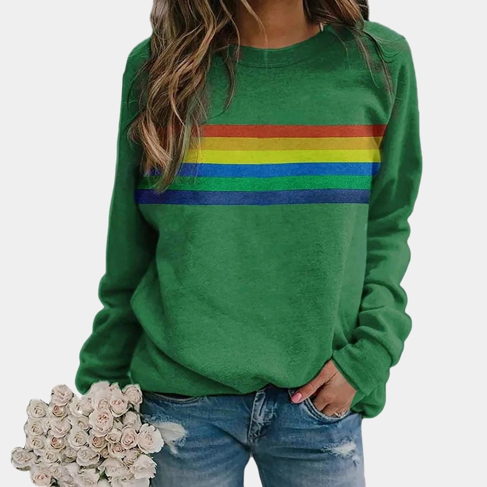 Lena – Long-Sleeve Sweatshirt with Rainbow Stripes