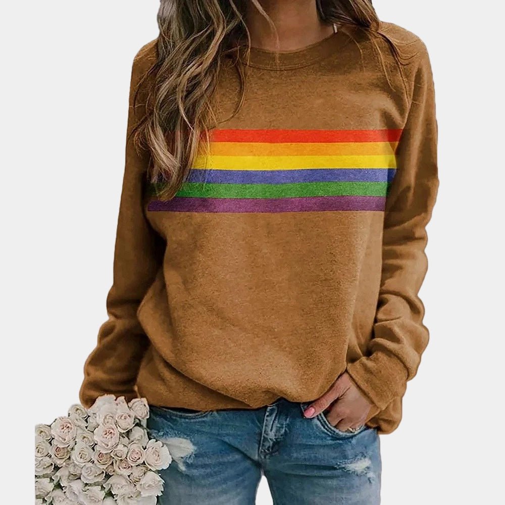Lena – Long-Sleeve Sweatshirt with Rainbow Stripes