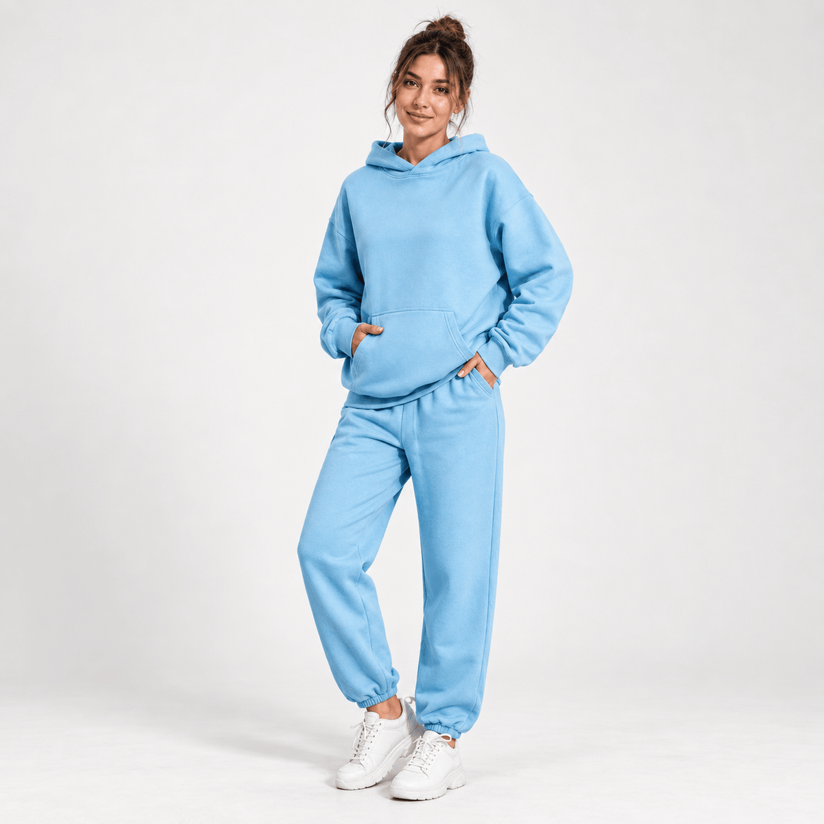 Lena - Women's Oversized Hoodie and Jogger Two-Piece Set - Loungewear Sets - Blue - Parker&Brooks