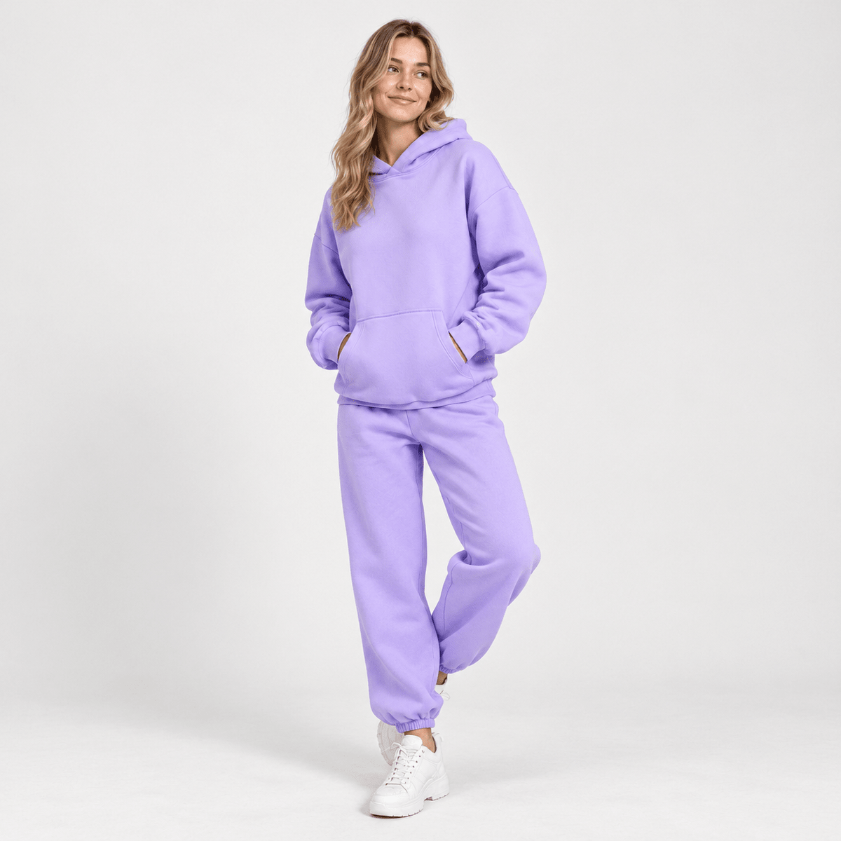Lena - Women's Oversized Hoodie and Jogger Two-Piece Set - Loungewear Sets - Purple - Parker&Brooks