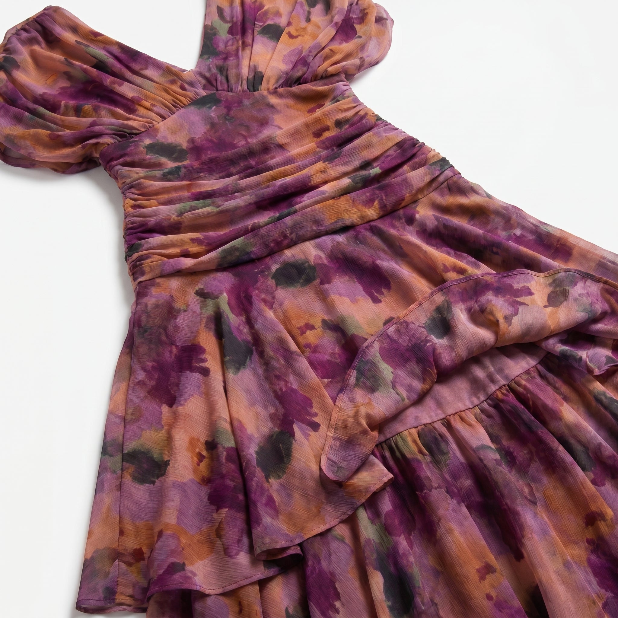 Lily - Women's Evening Ruched Maxi Dress - Dress - Purple - Parker&Brooks