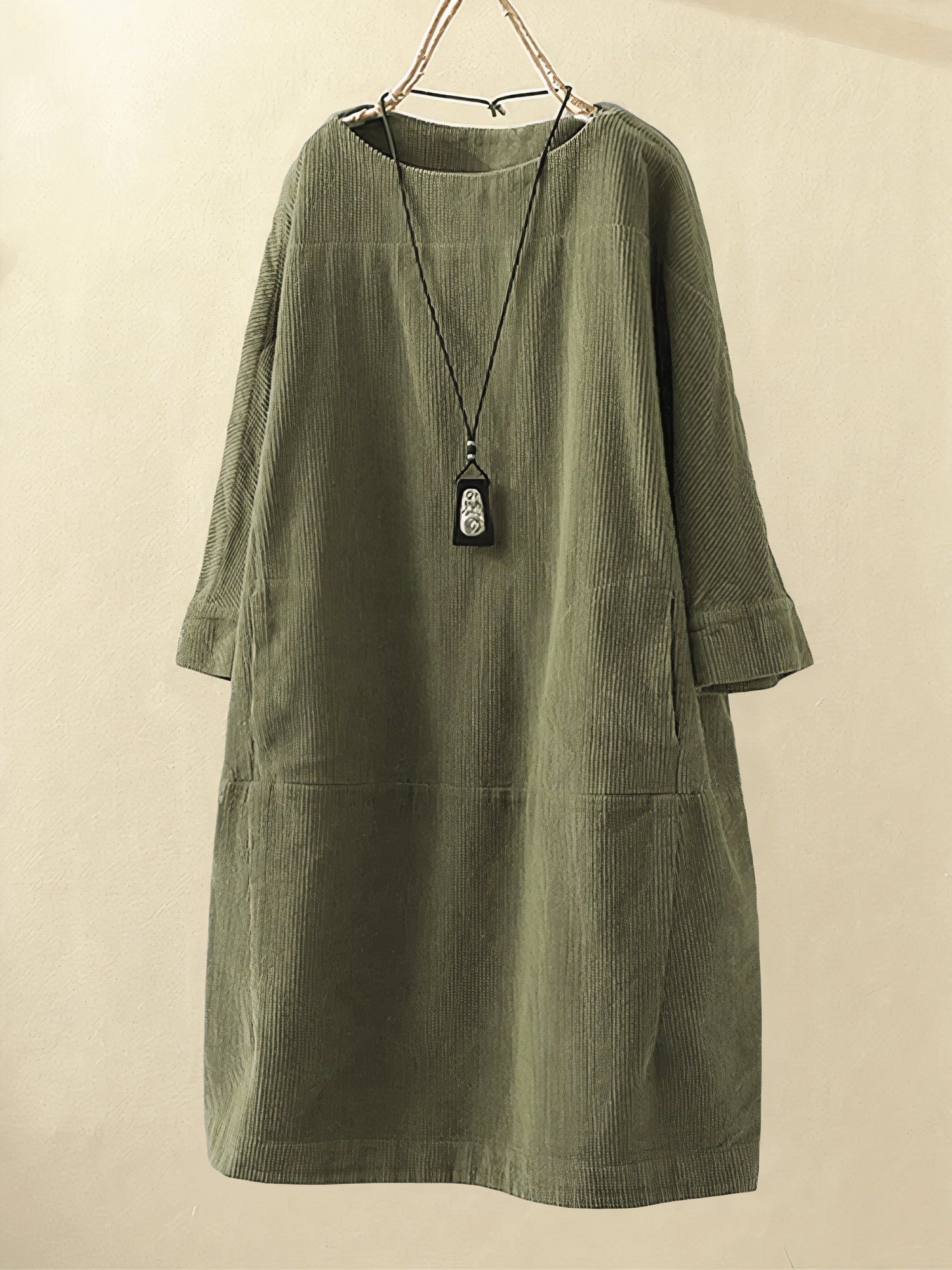 Liora – Elegant A-Line Cord Dress