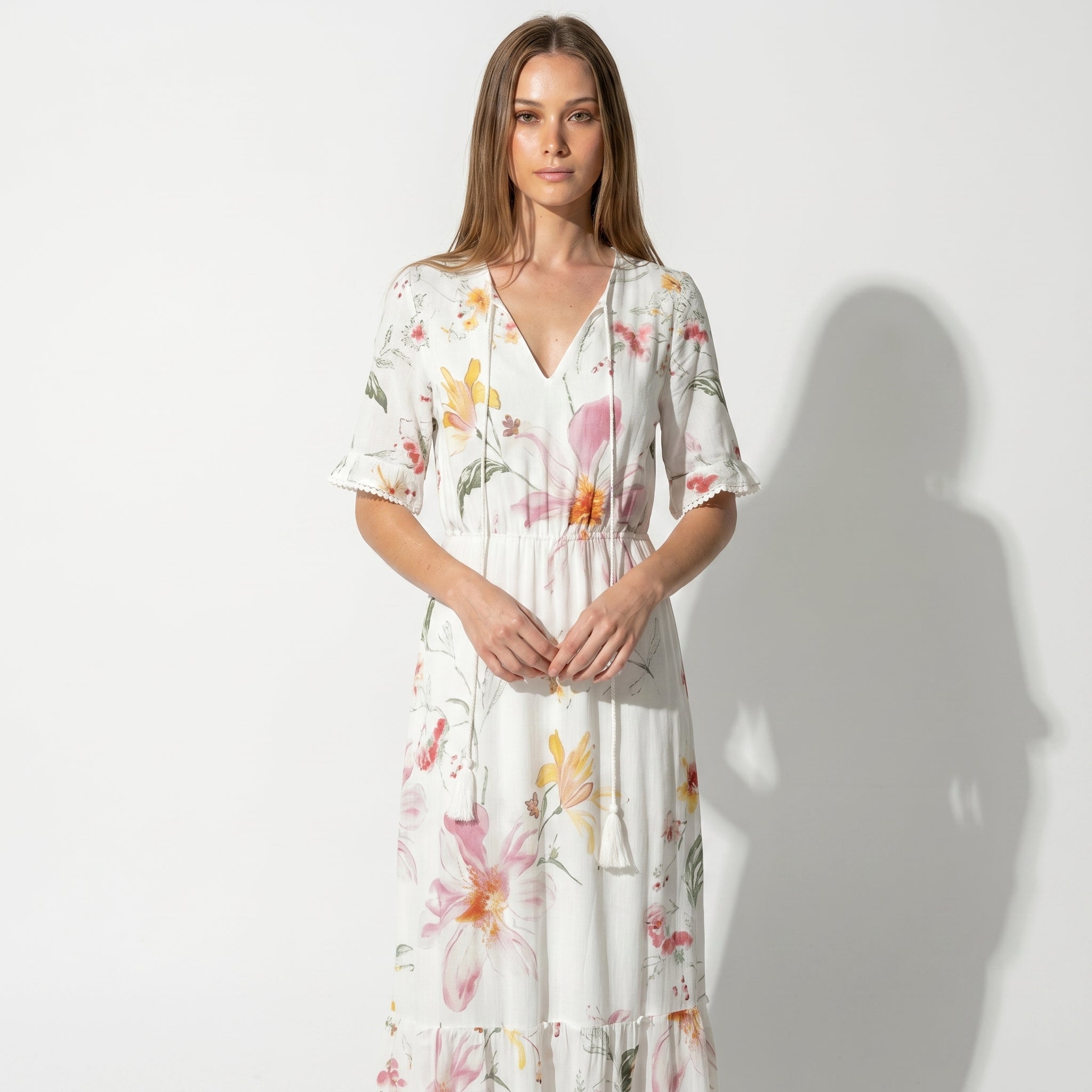 Lucy - Women's Summer Maxi Dress - Dresses - Pink - Parker&Brooks