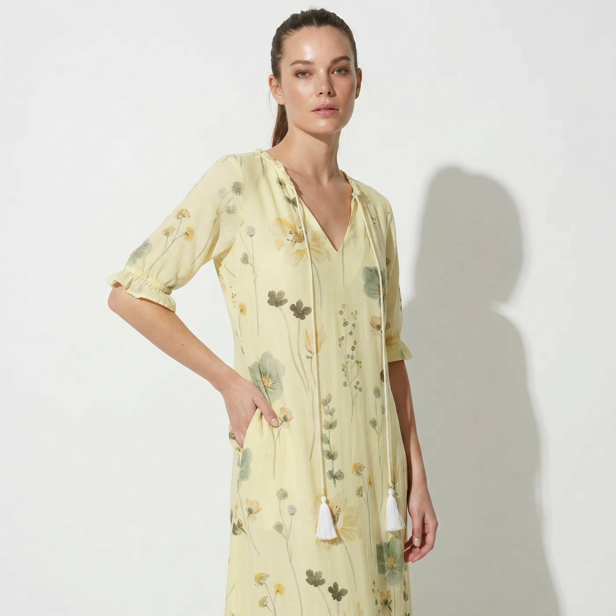 Lucy - Women's Summer Maxi Dress - Dresses - Yellow - Parker&Brooks