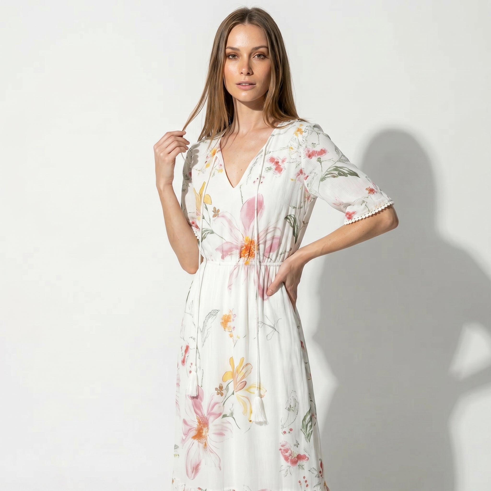 Lucy - Women's Summer Maxi Dress - Dresses - Pink - Parker&Brooks