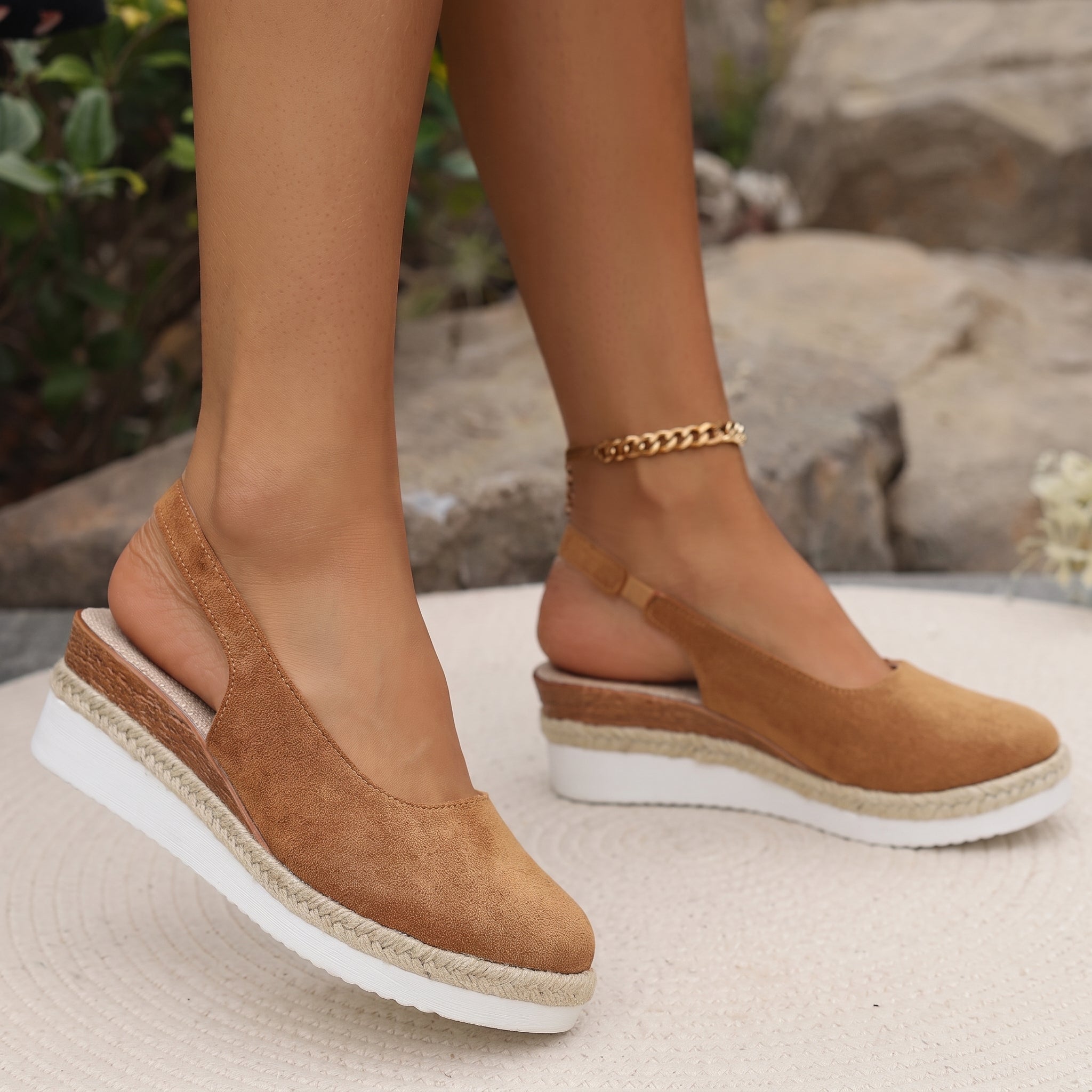 Ludmila – Women's Orthopedic Slip-On Wedge Pumps - Heels - Khaki - Parker&Brooks