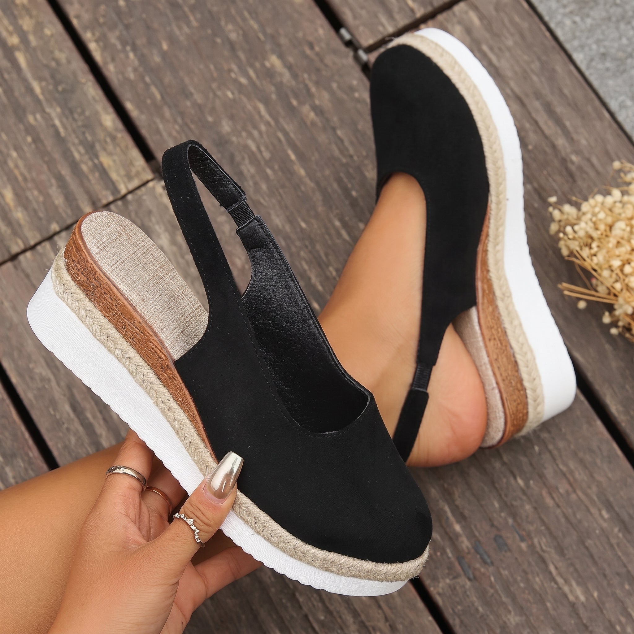 Ludmila – Women's Orthopedic Slip-On Wedge Pumps - Heels - Black - Parker&Brooks