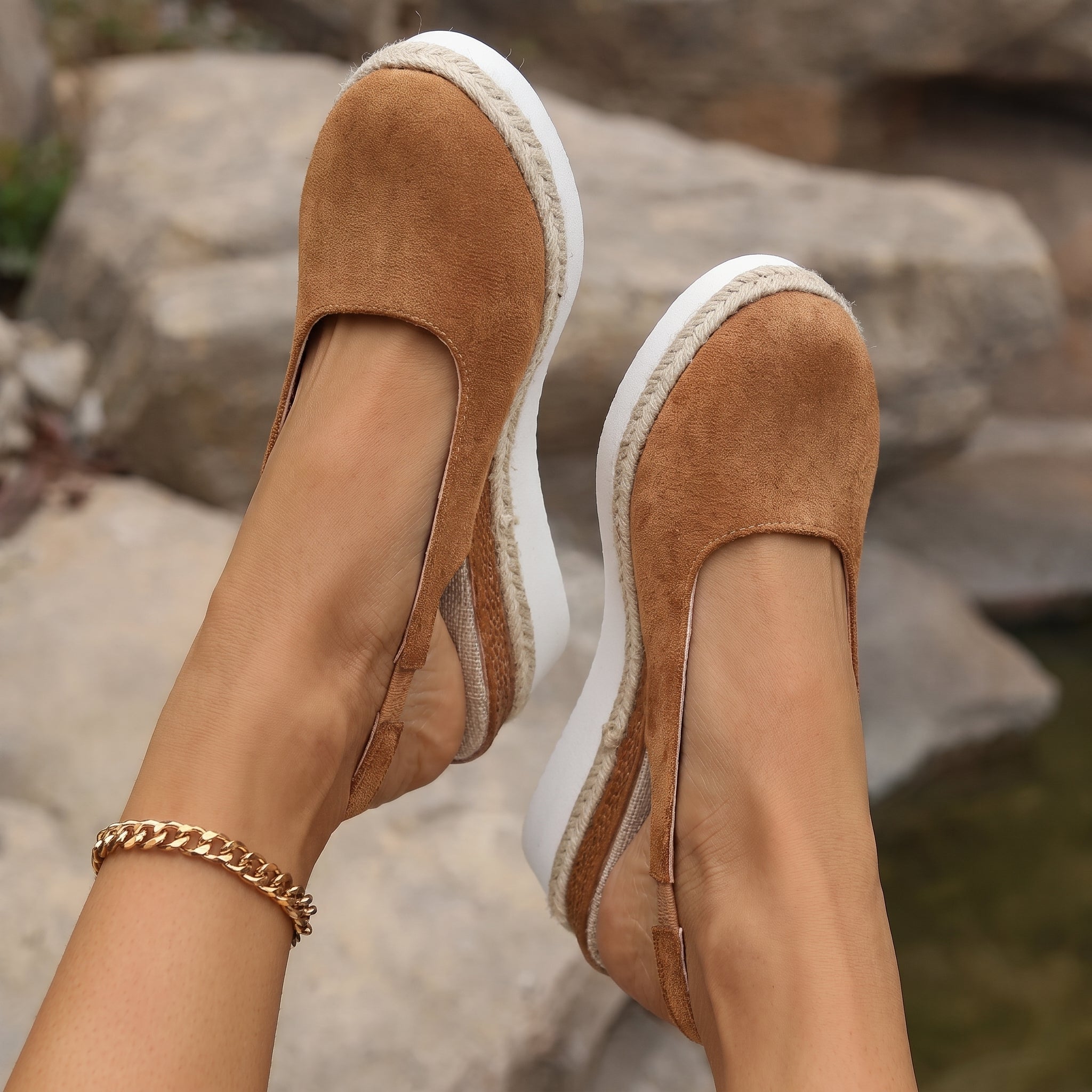 Ludmila – Women's Orthopedic Slip-On Wedge Pumps - Heels - Khaki - Parker&Brooks