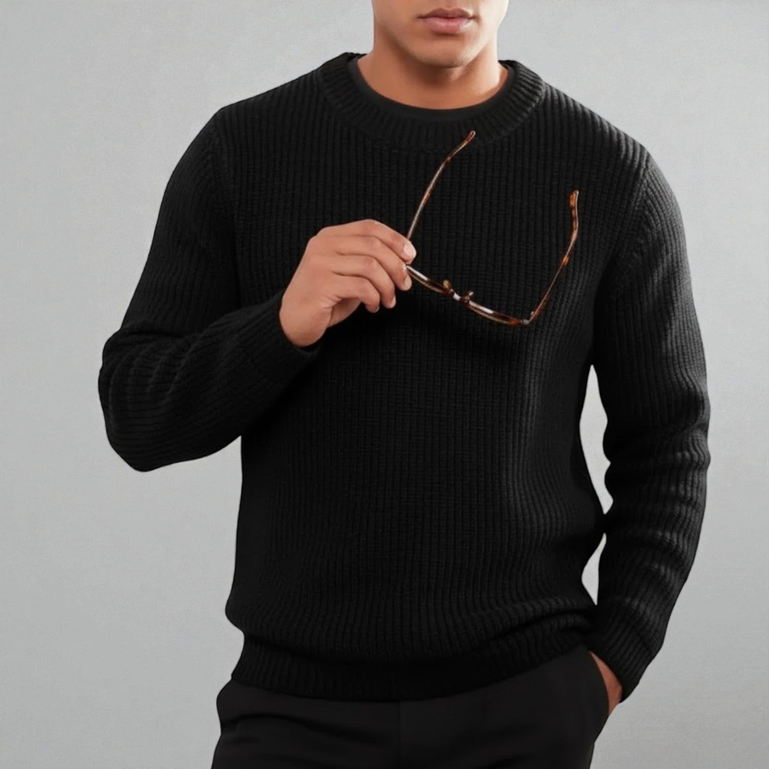 Marcel – Men's Wool Knit Sweater Crew Neck