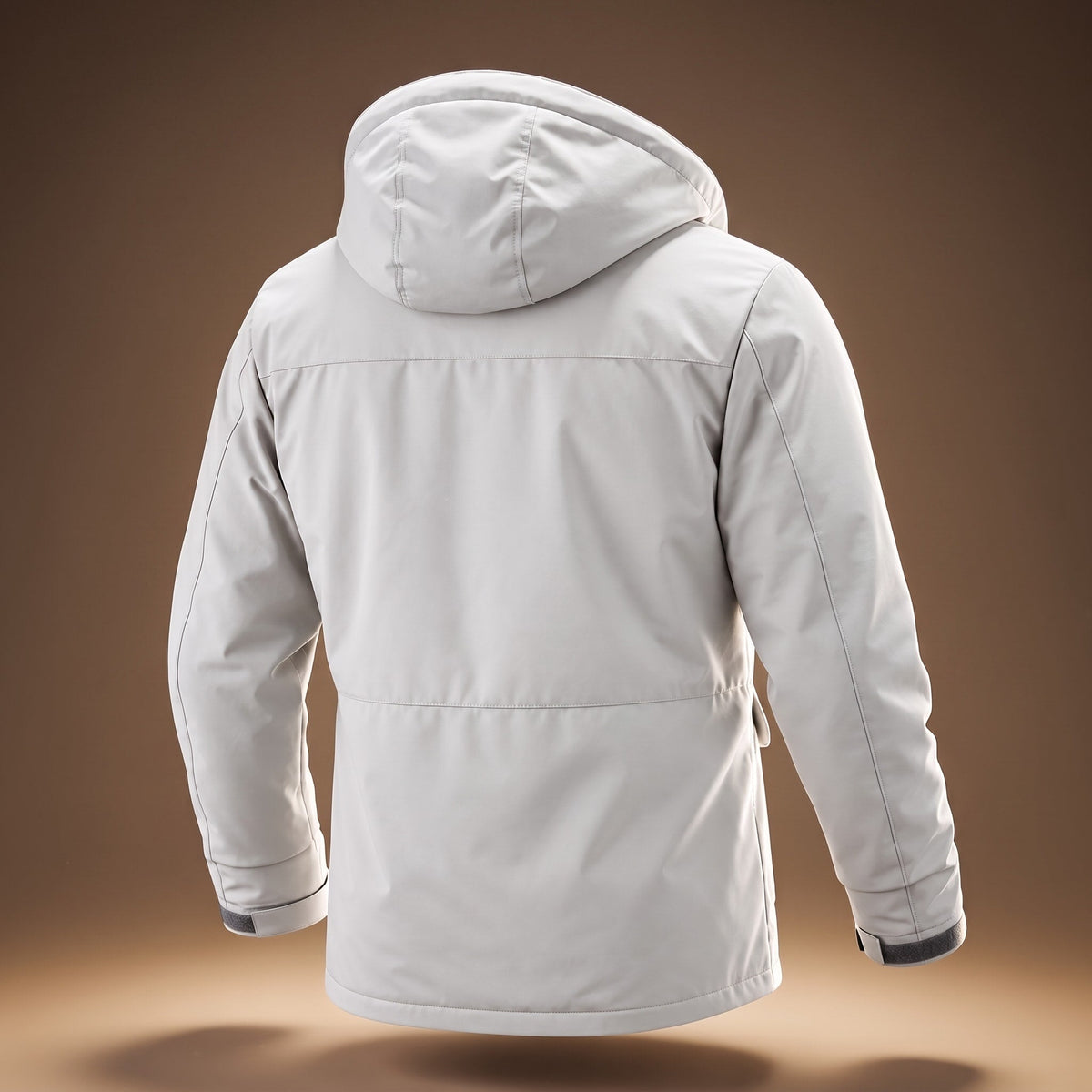 Marcus - Men's Hooded Parka Jacket with Cargo Pockets - Parkas - White - Parker&Brooks