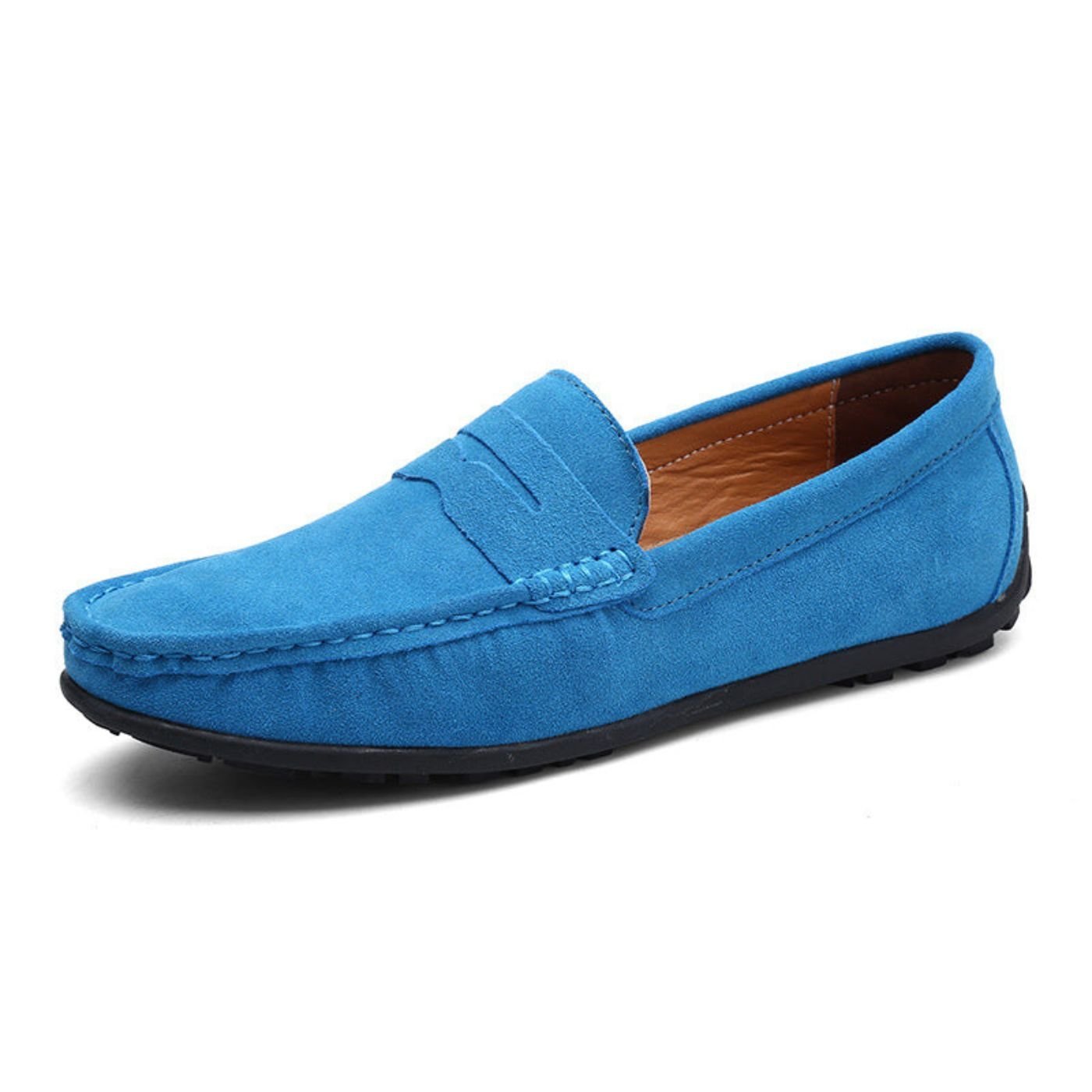 Marcus - Men's Penny Strap Loafers - Loafers - Blue - Parker&Brooks
