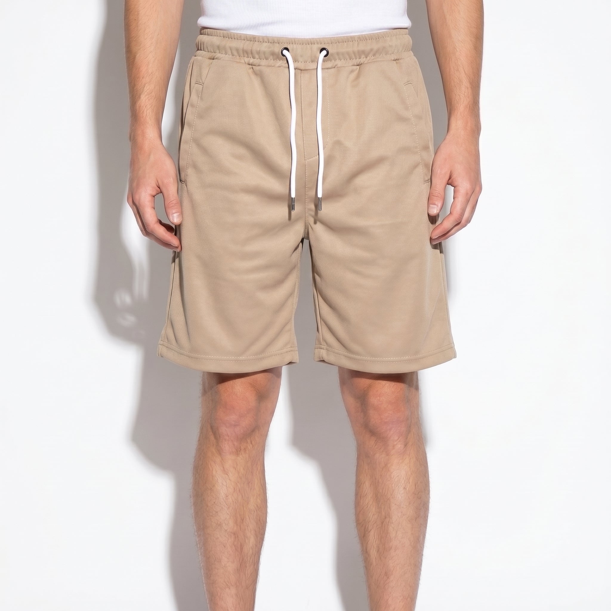 Marcus - Men's Relaxed Fit Drawstring Shorts with Elasticated Waist - Shorts Men - Khaki - Parker&Brooks