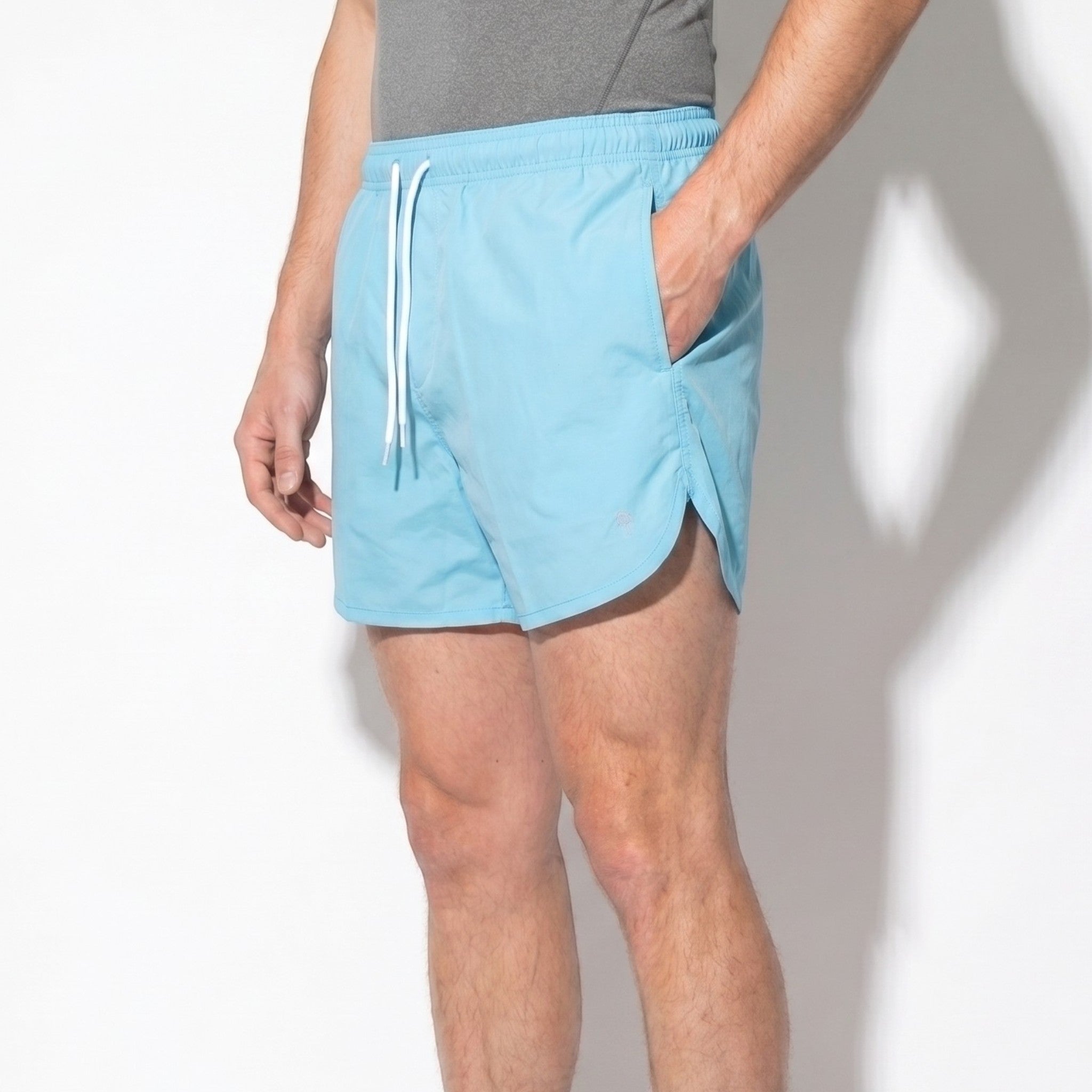 Marcus - Men's Swimming Shorts with Drawstring Waist - Shorts Men - Light Blue - Parker&Brooks