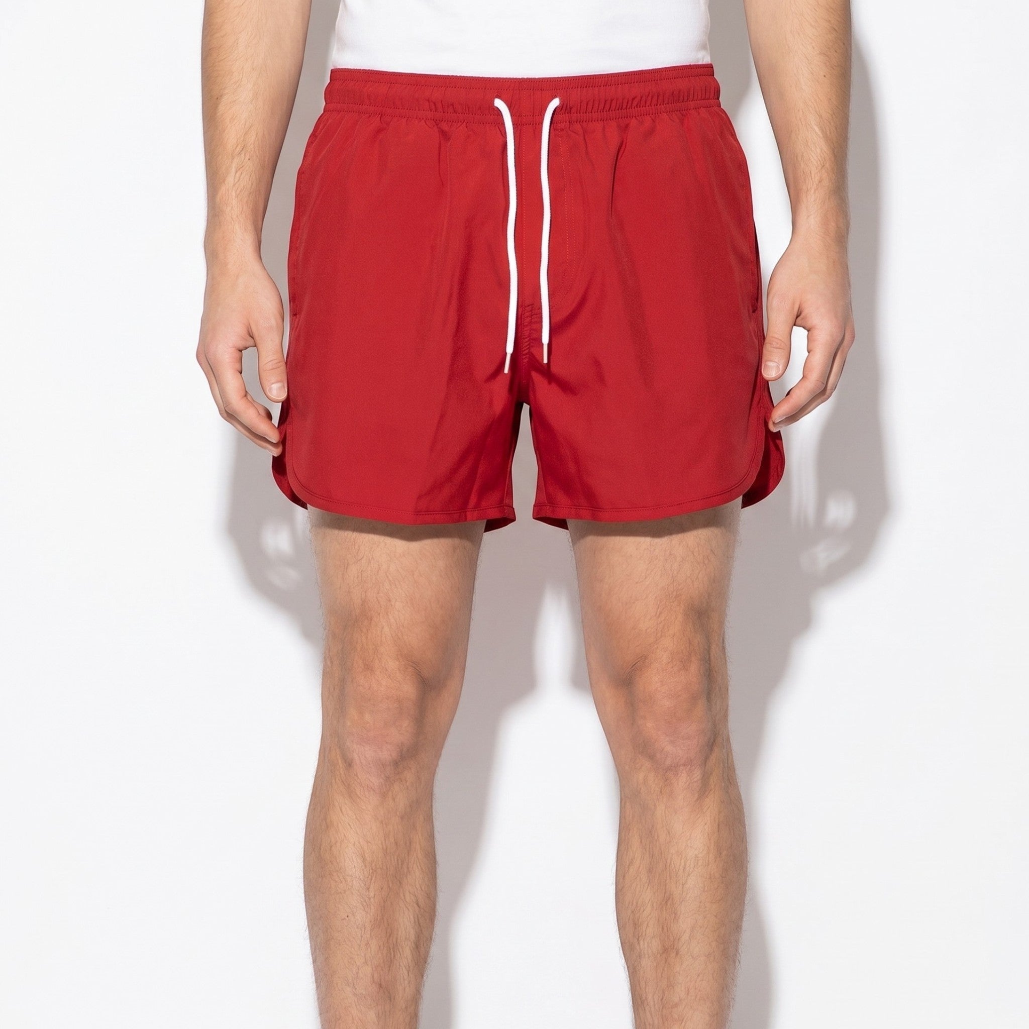 Marcus - Men's Swimming Shorts with Drawstring Waist - Shorts Men - Red - Parker&Brooks