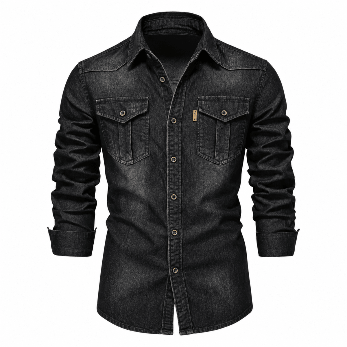 Marcus - Men's Western Style Shirt with Chest Pockets - Shirts - Black - Parker&Brooks