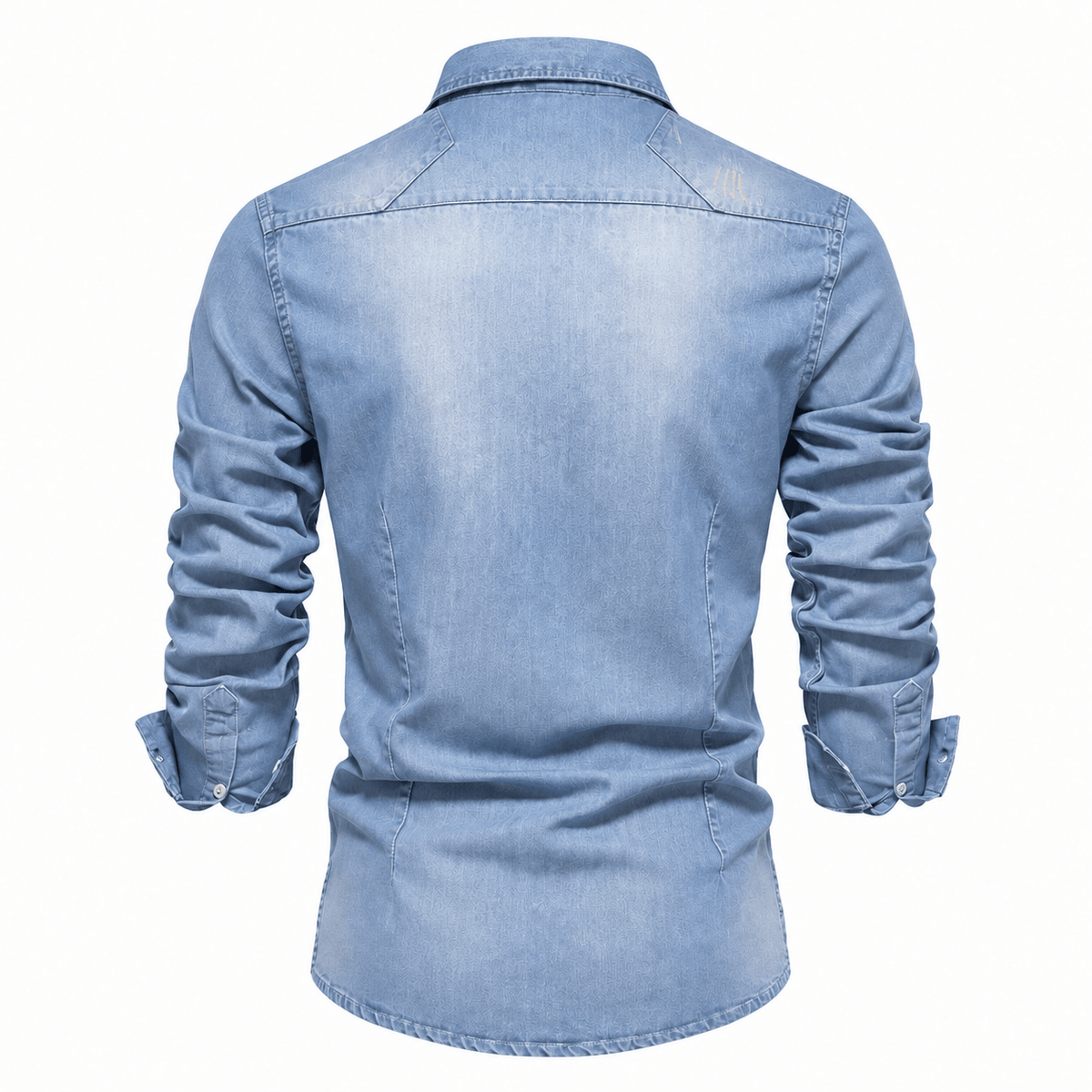 Marcus - Men's Western Style Shirt with Chest Pockets - Shirts - Light Blue - Parker&Brooks