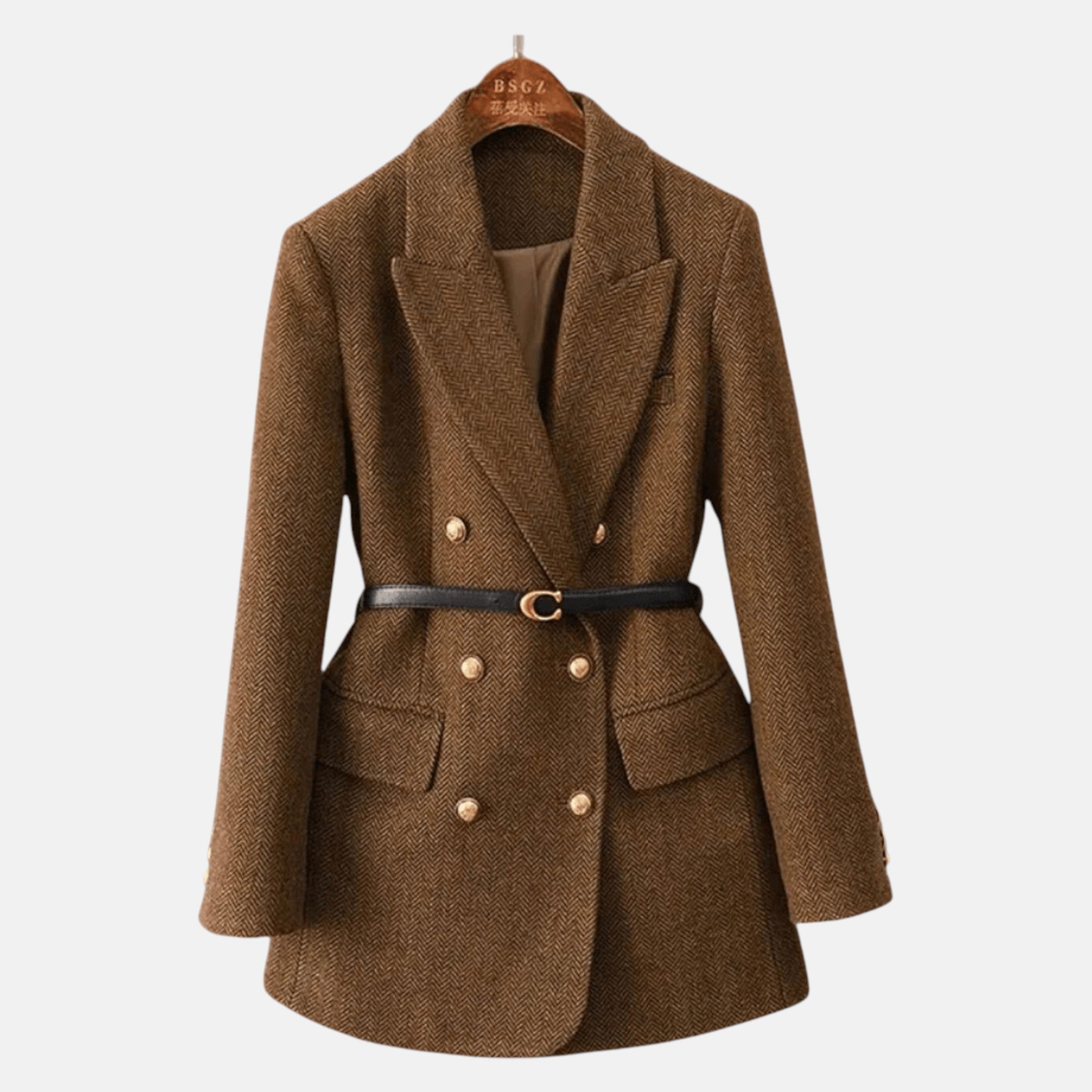 Mia – Women’s Wool Coat with Button Closure