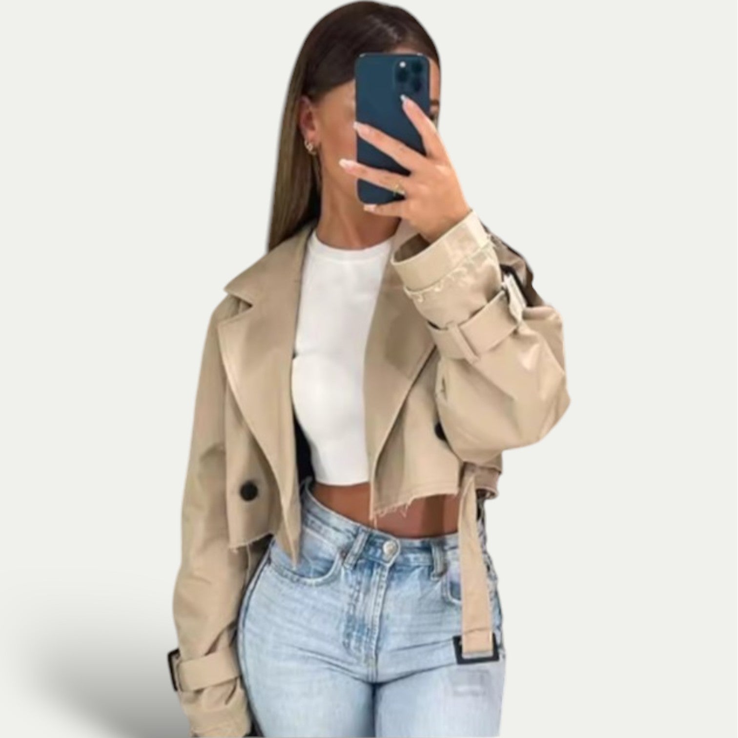 Mila – Elegant Vintage Trench Coat Made from High-Quality Fabric