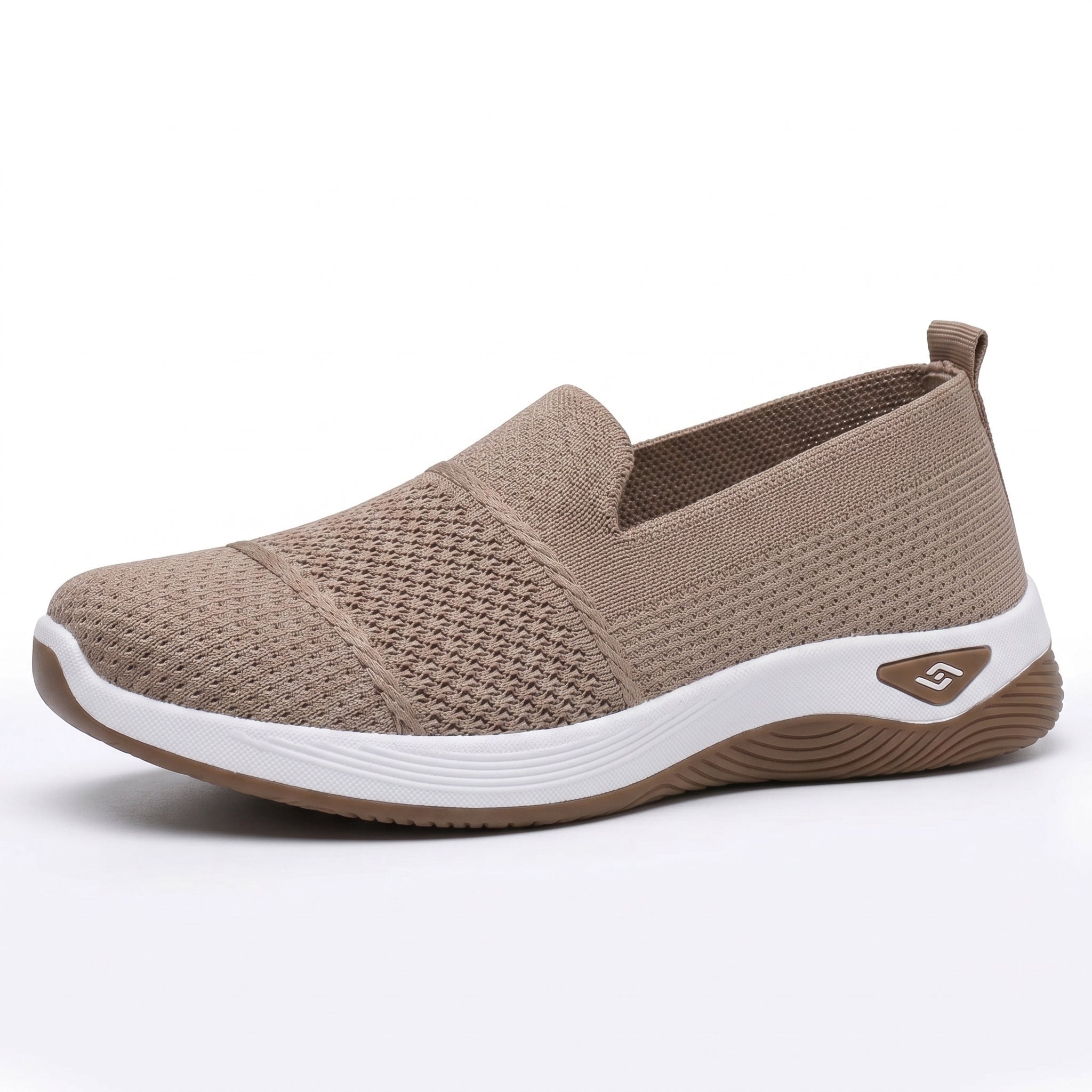 Monika - Women's Orthopedic Cushioned Slip-On Sneaker - Orthopaedic Shoes - Khaki - Parker&Brooks