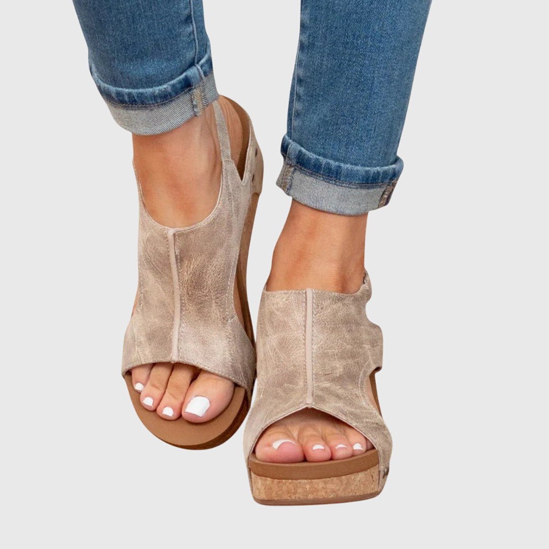 Nadia - Women's Open Toe Orthopedic Sandals - Sandals - Beige - Parker&Brooks