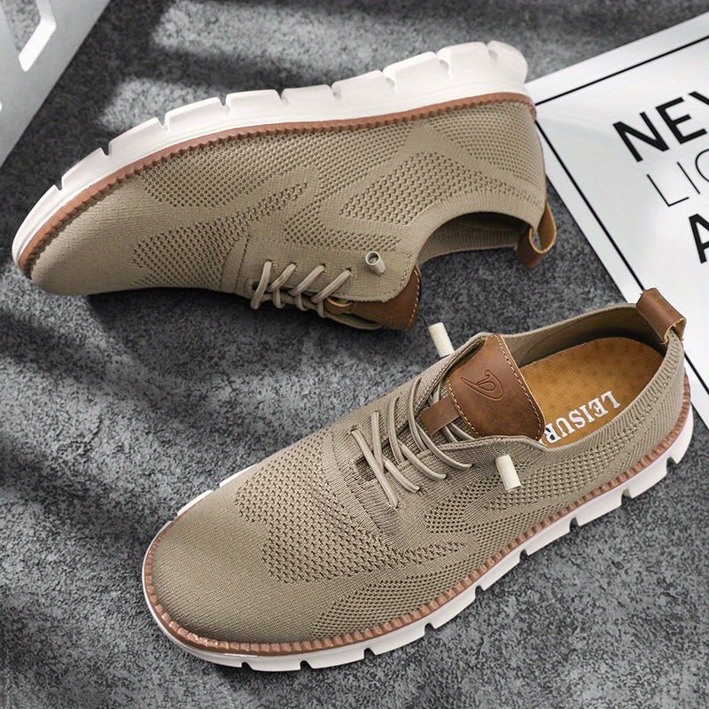 Nathan - Men's Lightweight Low - Top Sneakers - Trainers - Khaki - Parker&Brooks
