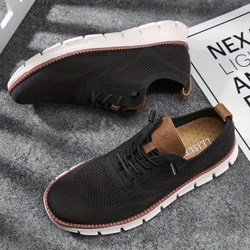 Nathan - Men's Lightweight Low - Top Sneakers - Trainers - Black - Parker&Brooks
