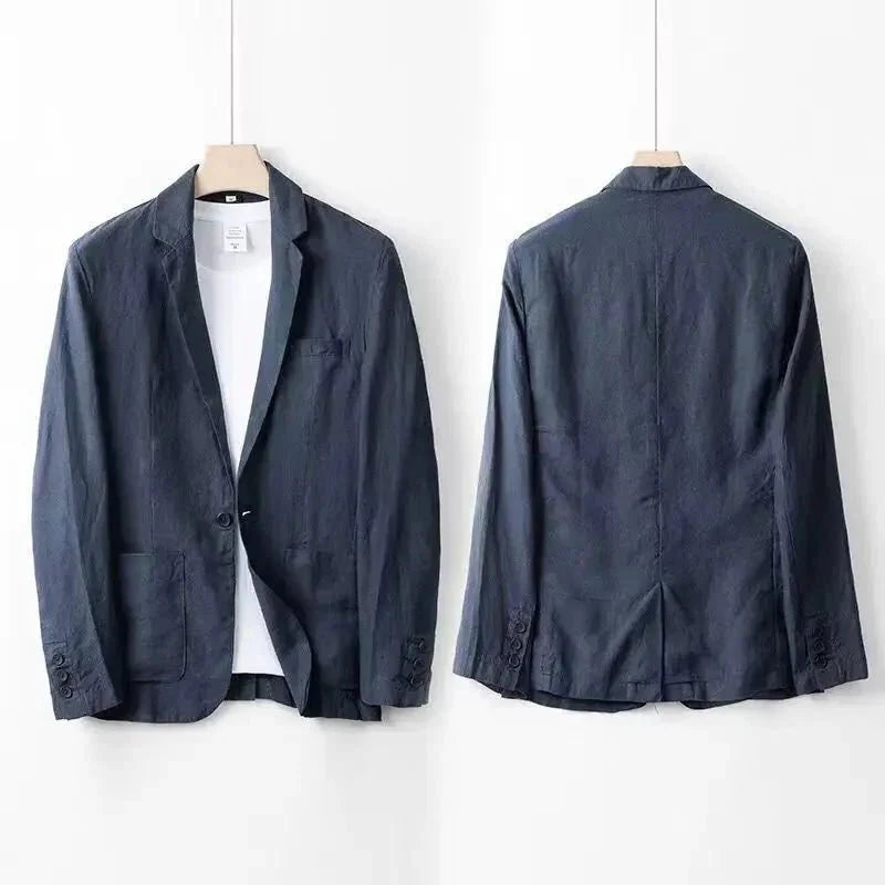 Noah - Elegant two-piece linen set - summer shirt & trousers