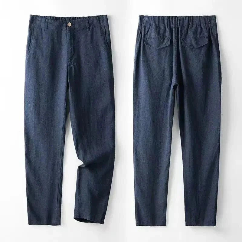Noah - Elegant two-piece linen set - summer shirt & trousers