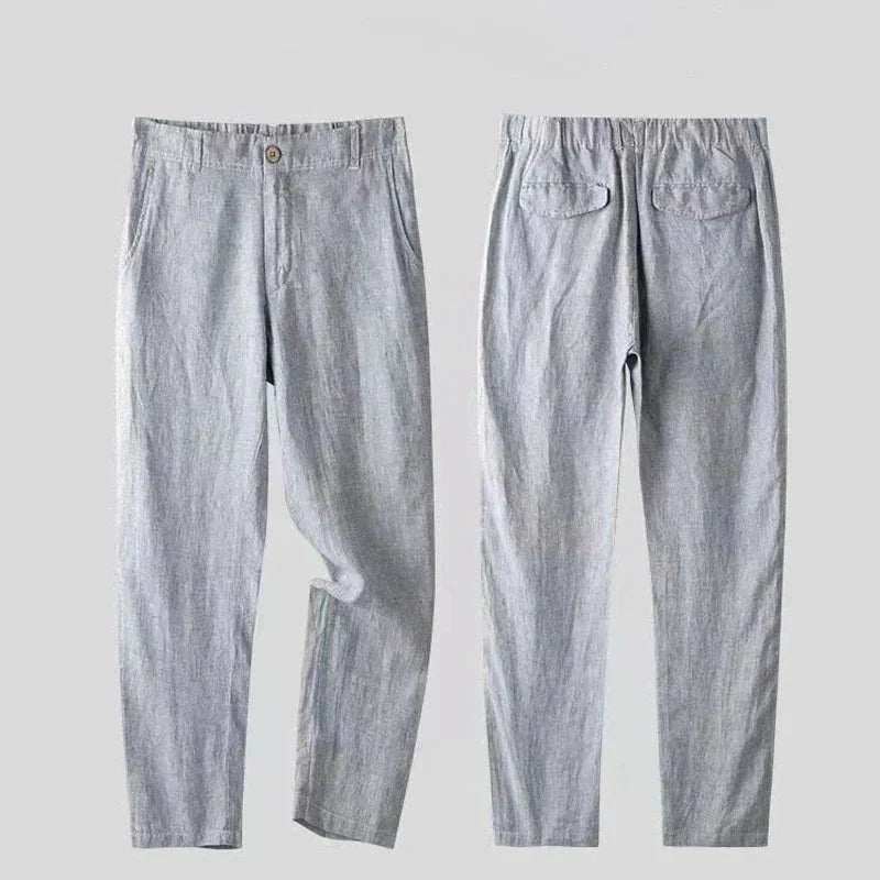 Noah - Elegant two-piece linen set - summer shirt & trousers