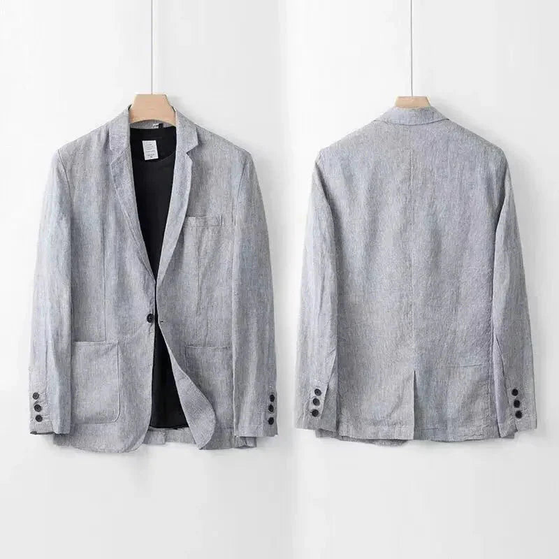 Noah - Elegant two-piece linen set - summer shirt & trousers
