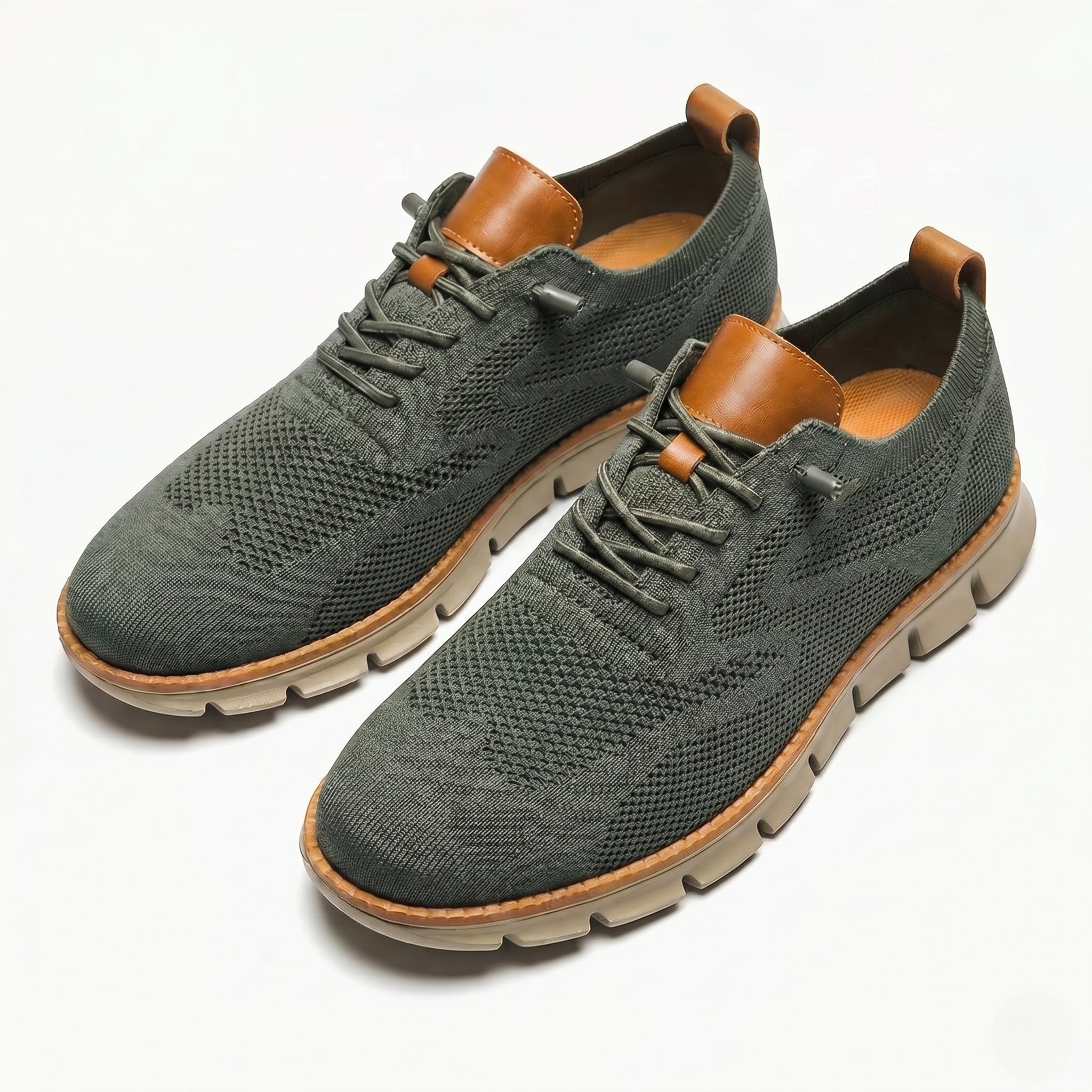 Noah - Men's Breathable Knit Sneakers - Shoes - Green - Parker&Brooks