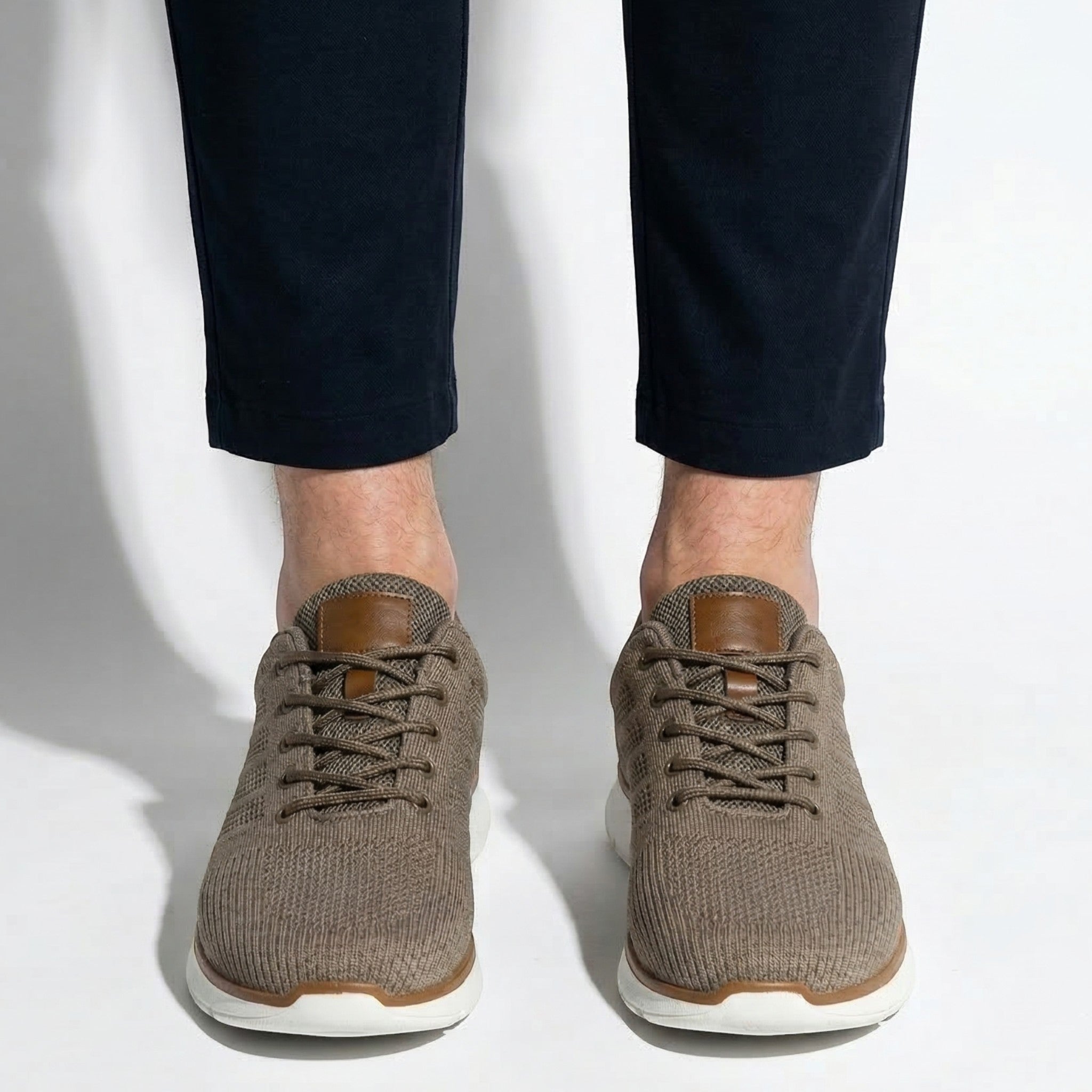Noah - Men's Breathable Mesh Sneakers - Sneakers - Beige - Parker&Brooks