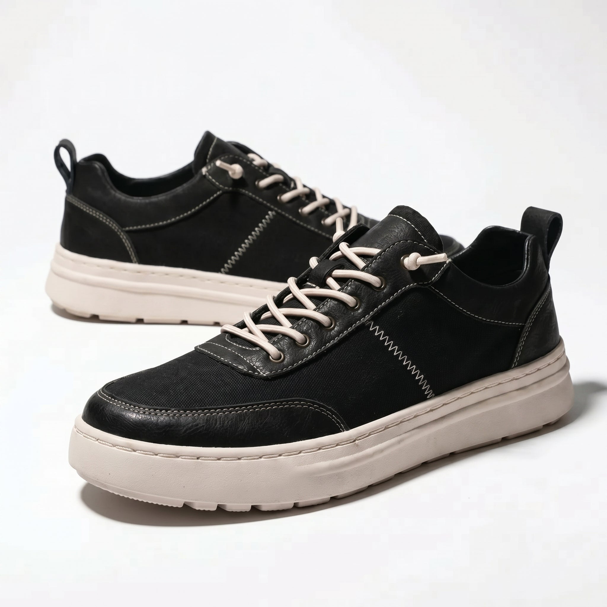 Noah - Men's Casual Low - Top Sneaker - Sneakers - Black - Parker&Brooks