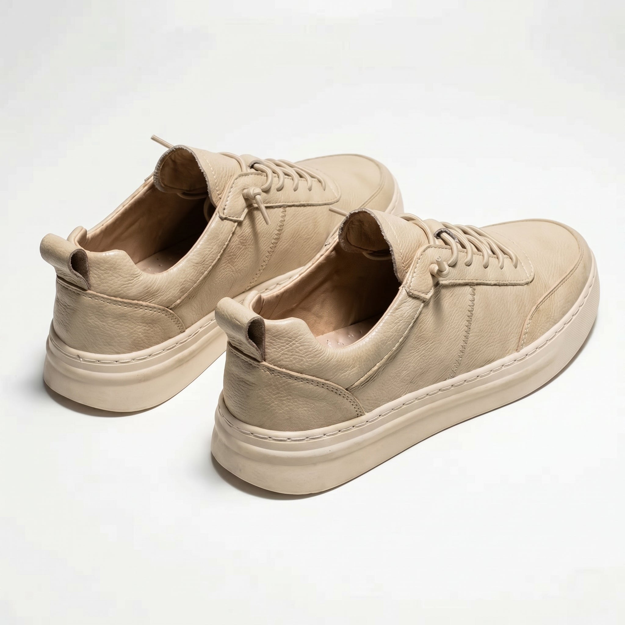 Noah - Men's Casual Low - Top Sneaker - Sneakers - Beige - Parker&Brooks