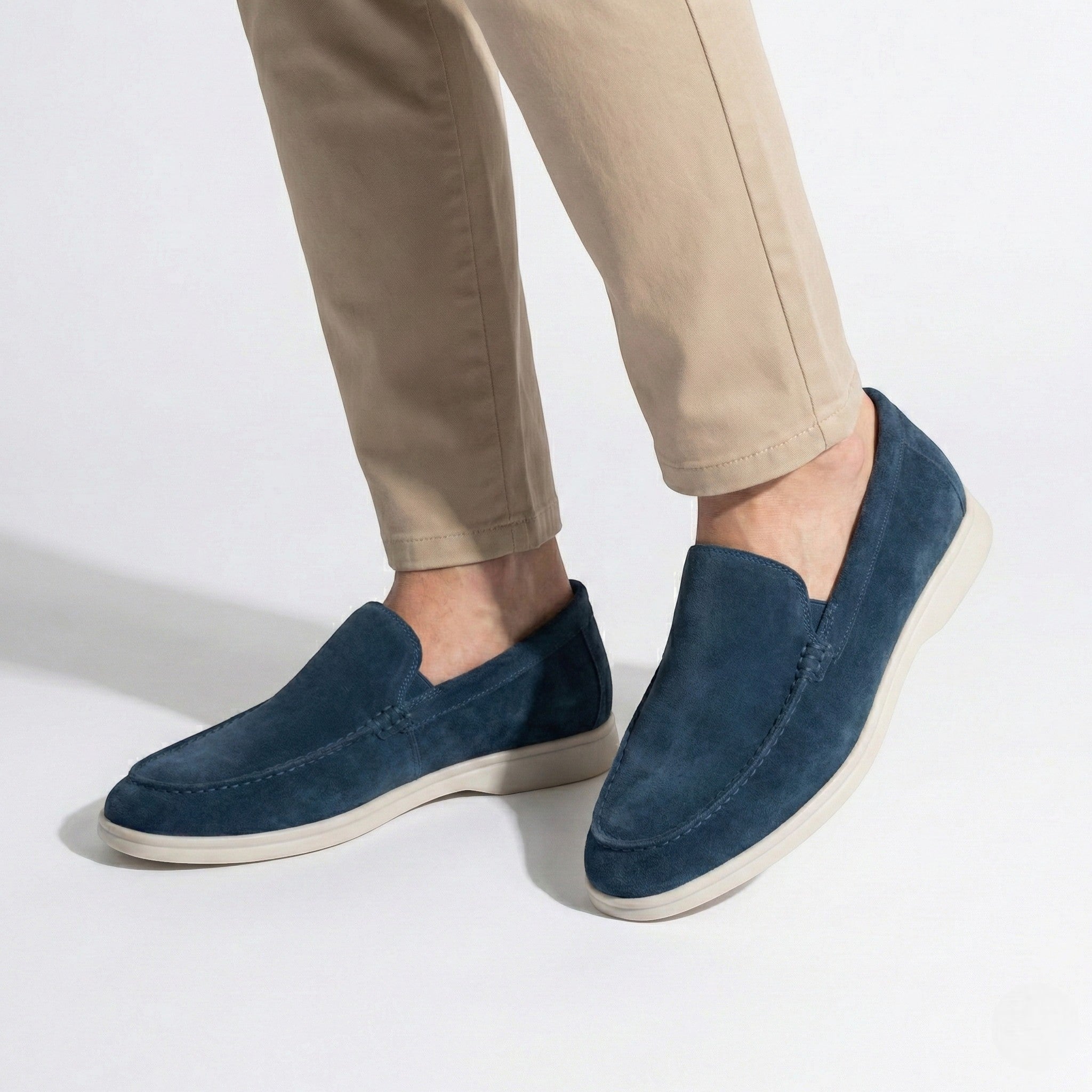 Noah - Men's Comfortable Slip - On Loafers - Loafers - Dark Blue - Parker&Brooks