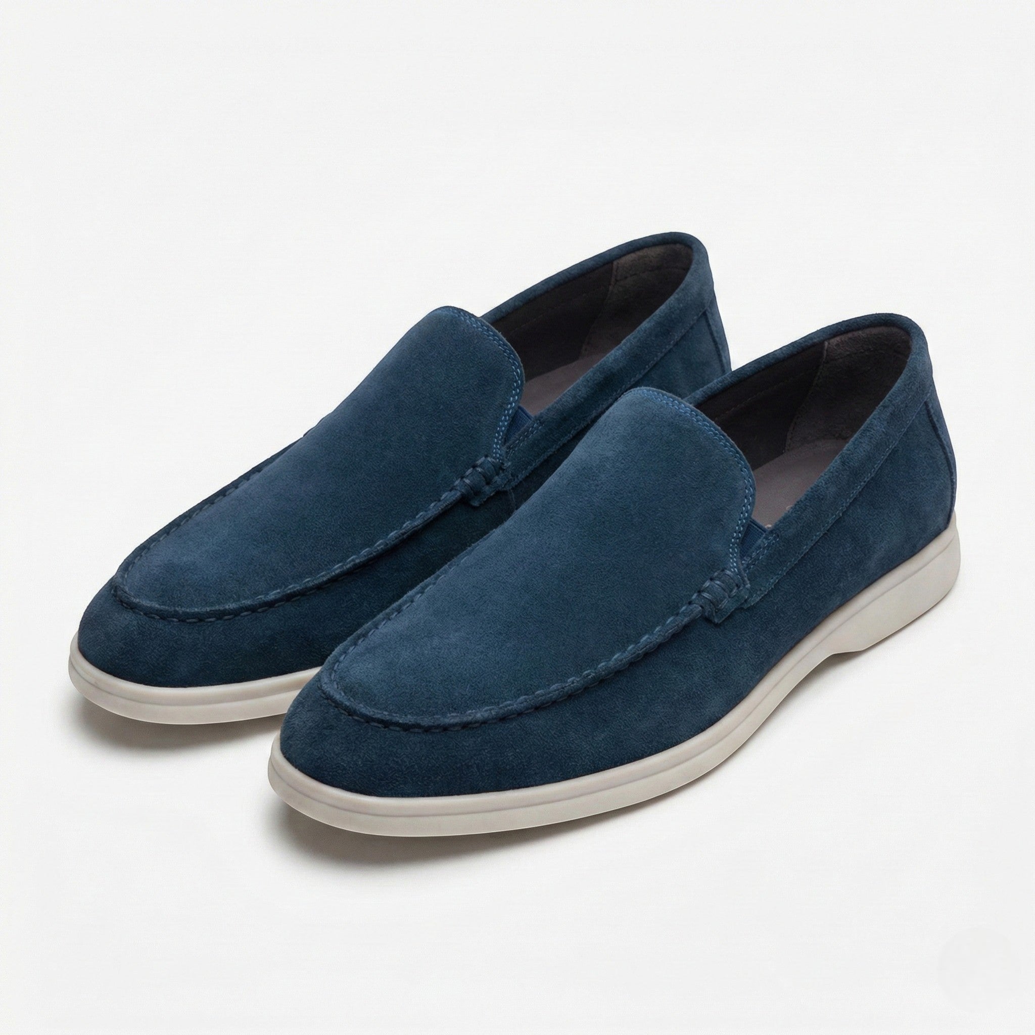 Noah - Men's Comfortable Slip - On Loafers - Loafers - Dark Blue - Parker&Brooks