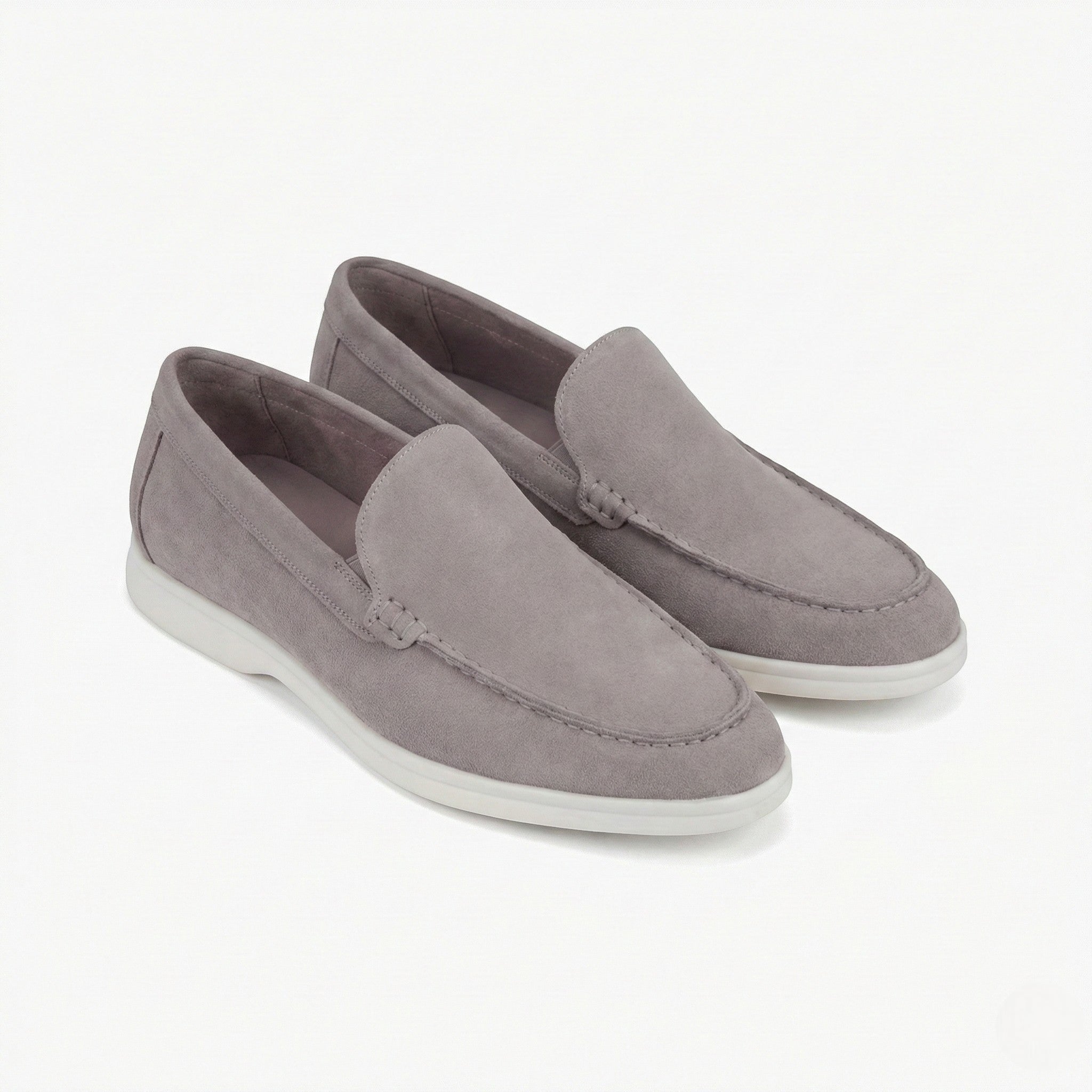 Noah - Men's Comfortable Slip - On Loafers - Loafers - Light Gray - Parker&Brooks