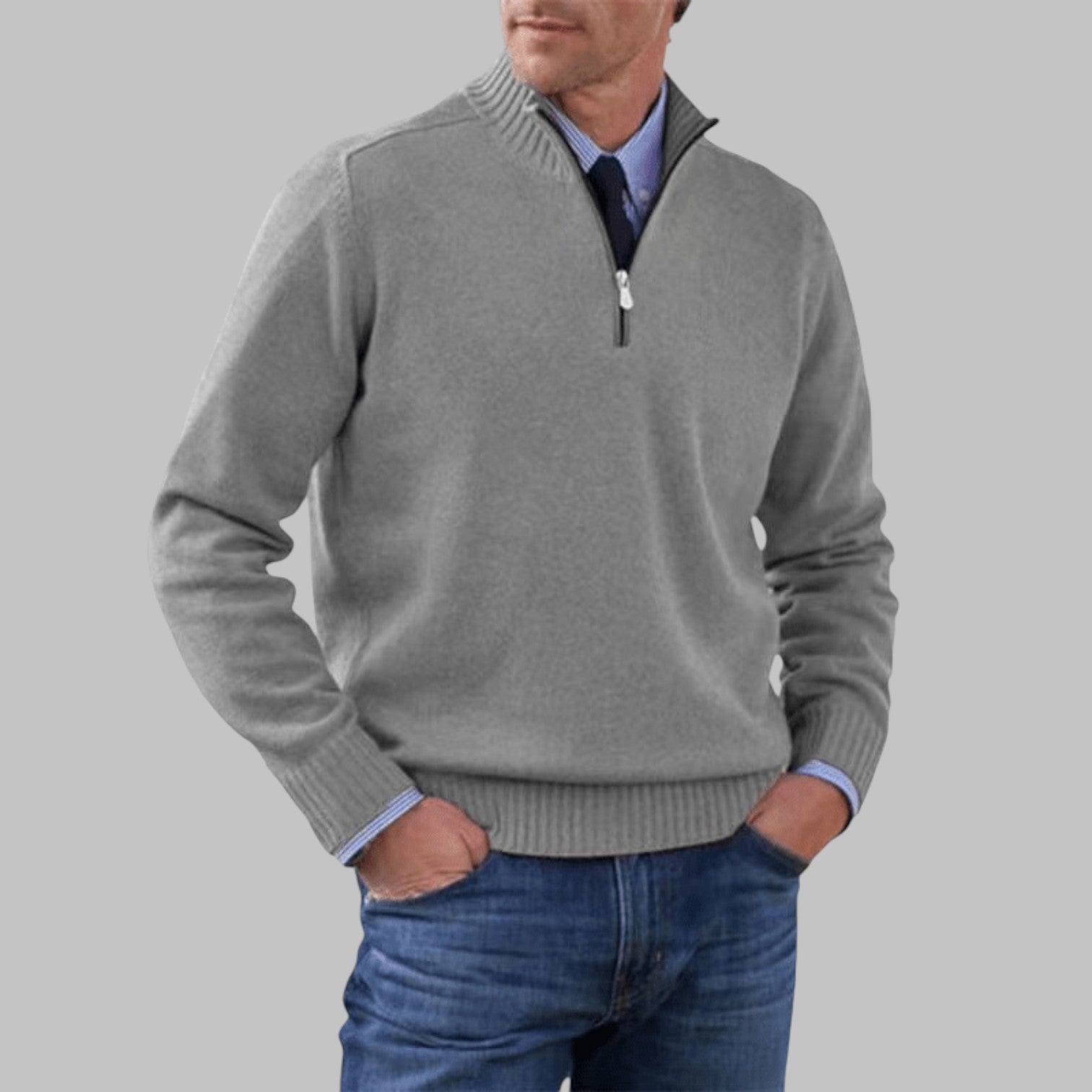 Norwin - Classic Sweater with Half Zipper