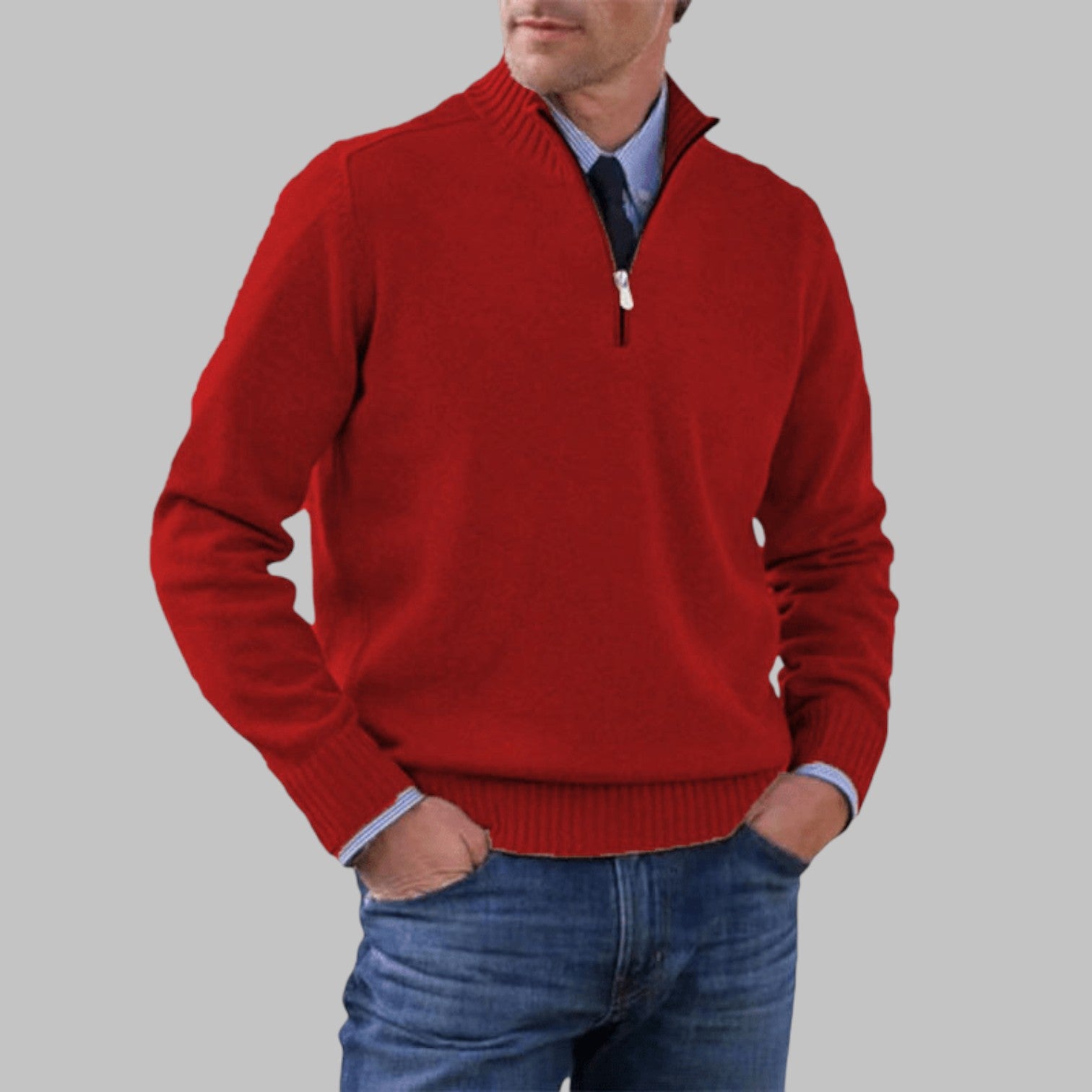 Norwin - Classic Sweater with Half Zipper