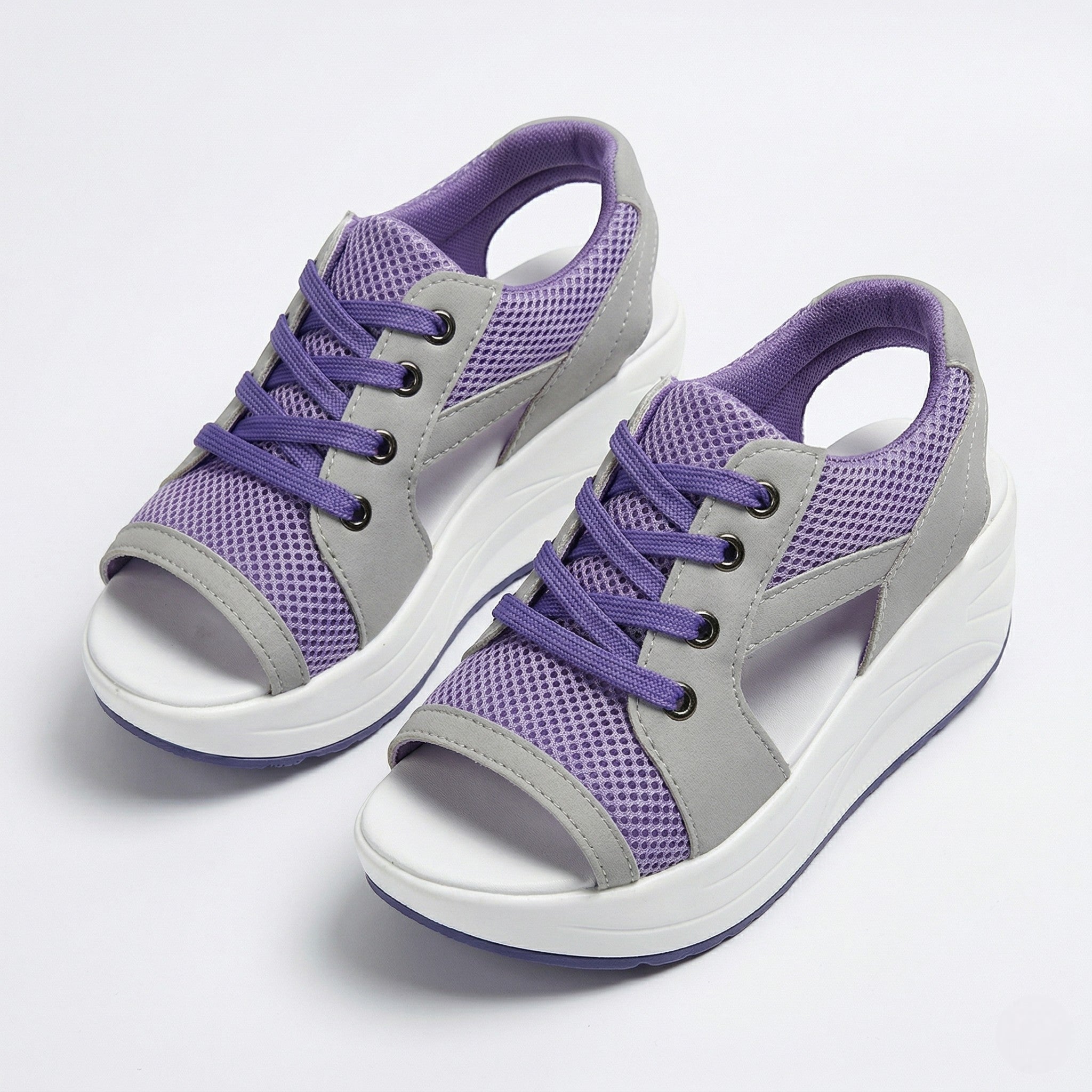 Nyla - Women's Open Toe Platform Sandals - Sandal - Purple - Parker&Brooks